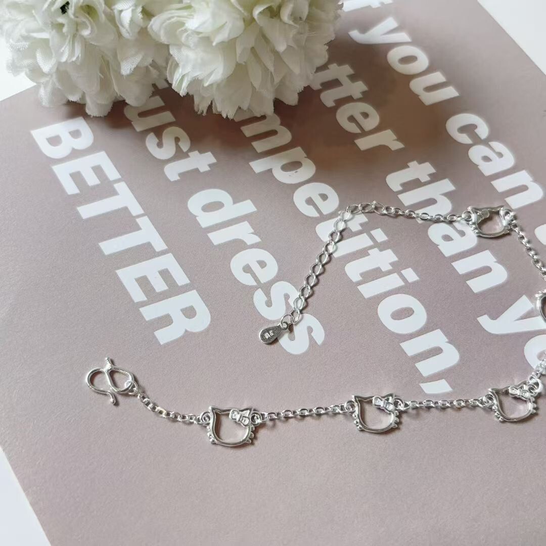 韓國🇰🇷925純銀飾品｜Kitty簍空手鍊