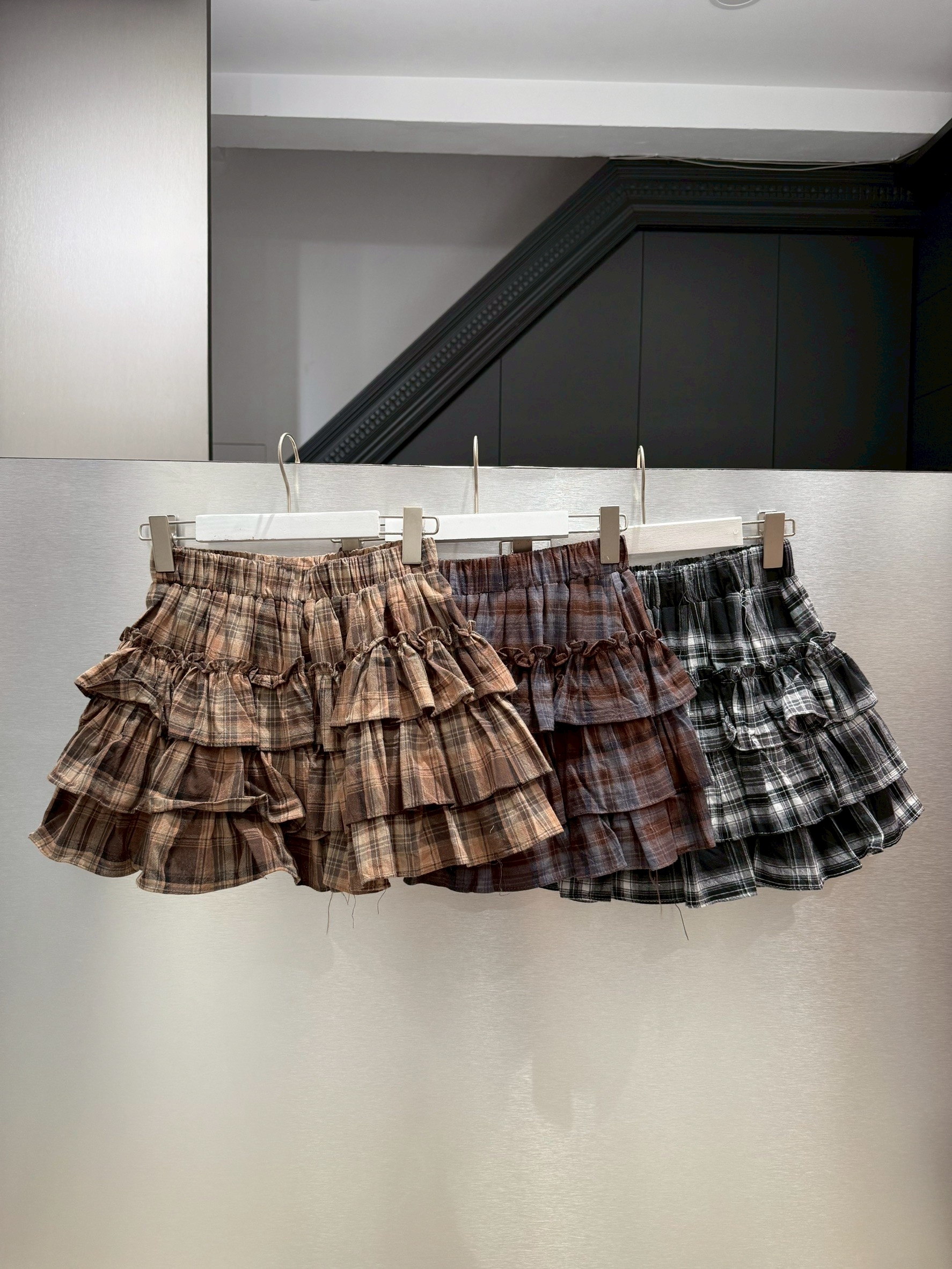 格子蛋糕短裙 1718