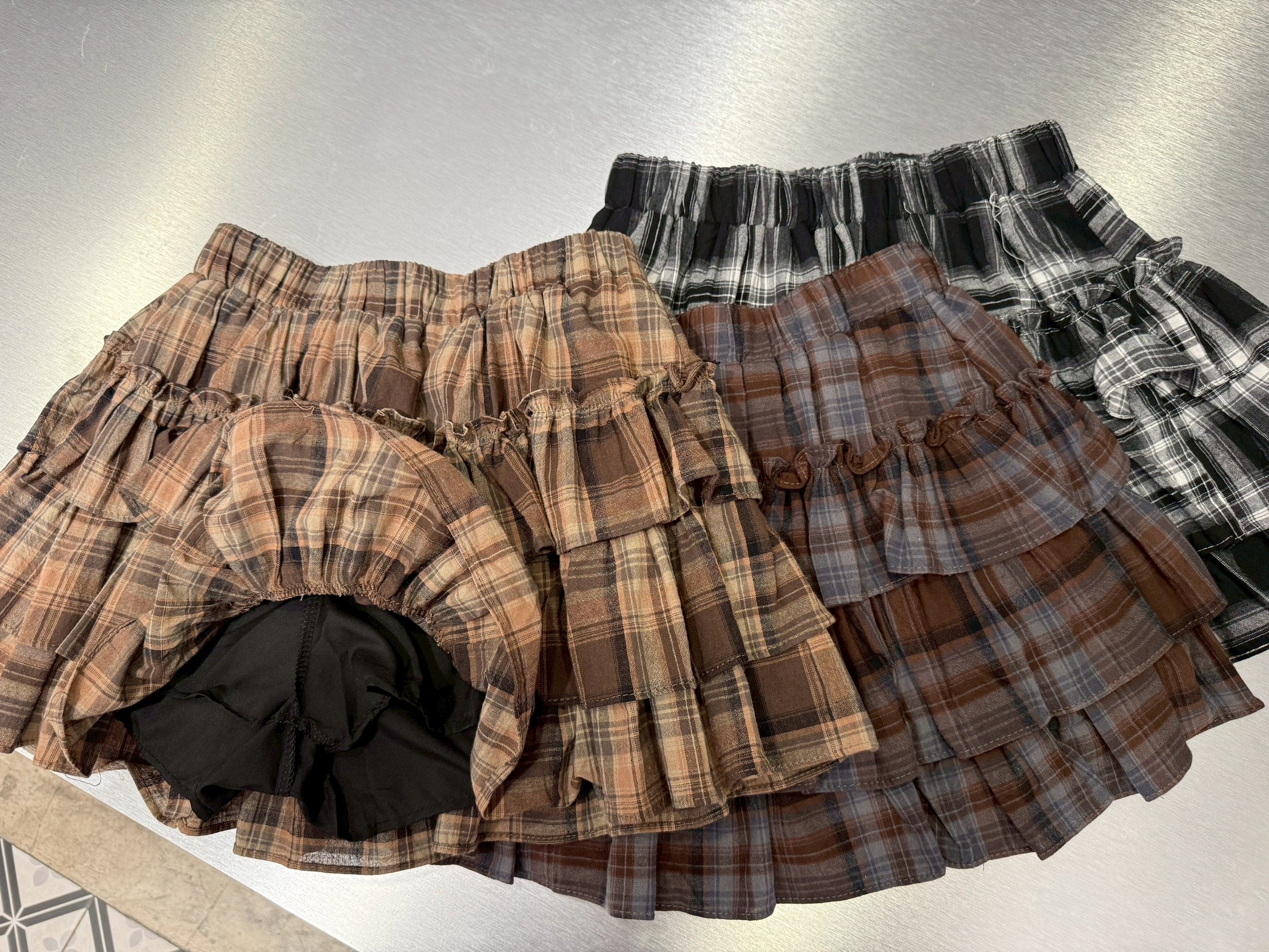 格子蛋糕短裙 1718