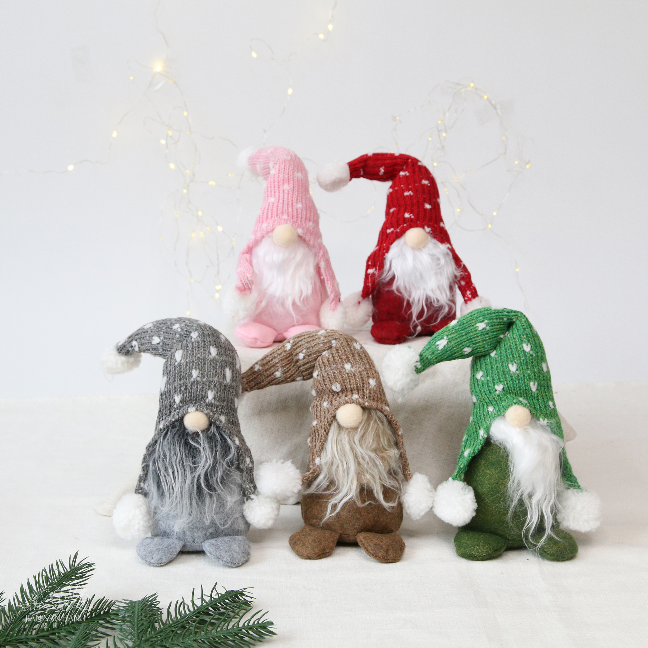 裝飾 白鬍子針織魯道夫娃娃 五色