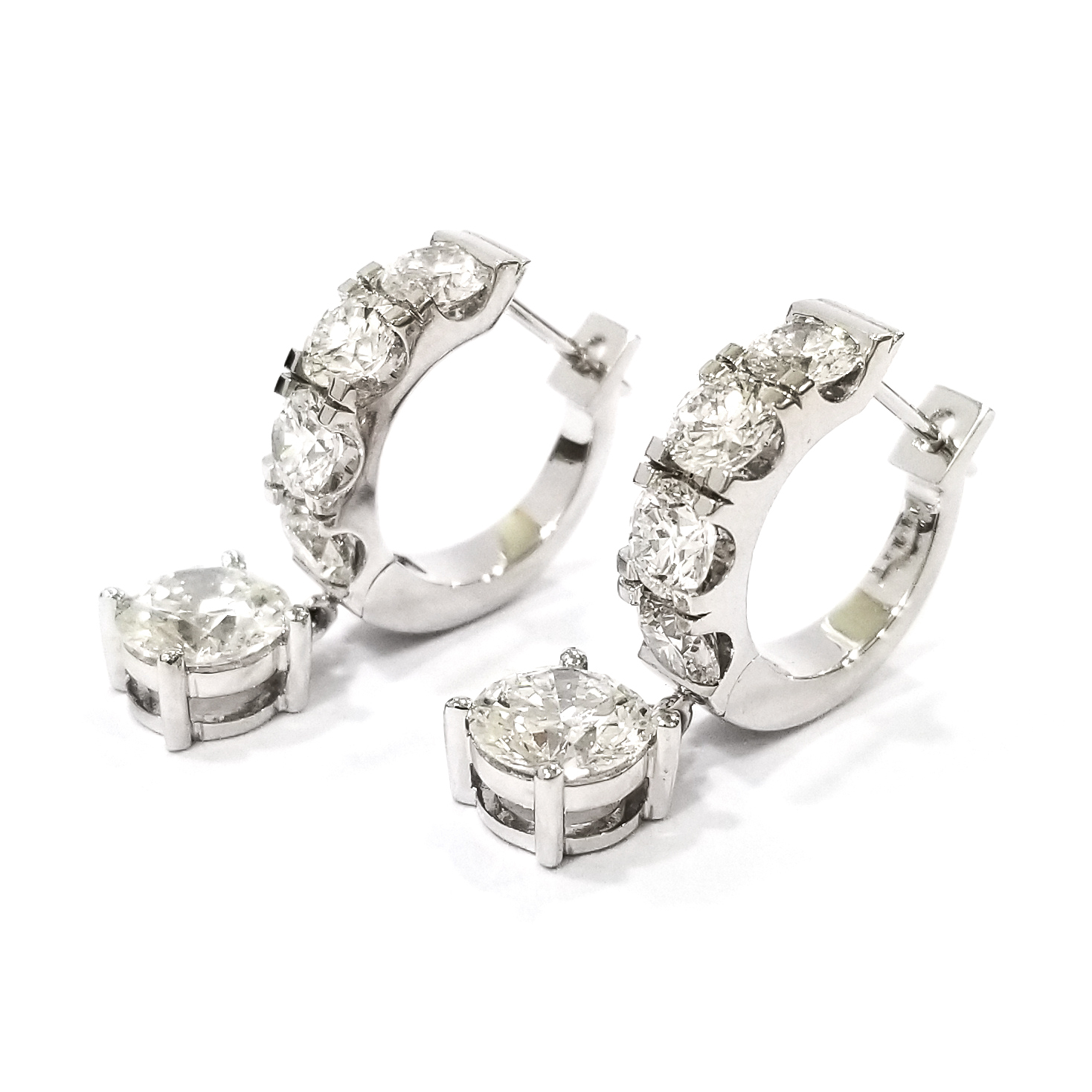 18K白金 實驗室培育鑽石耳環