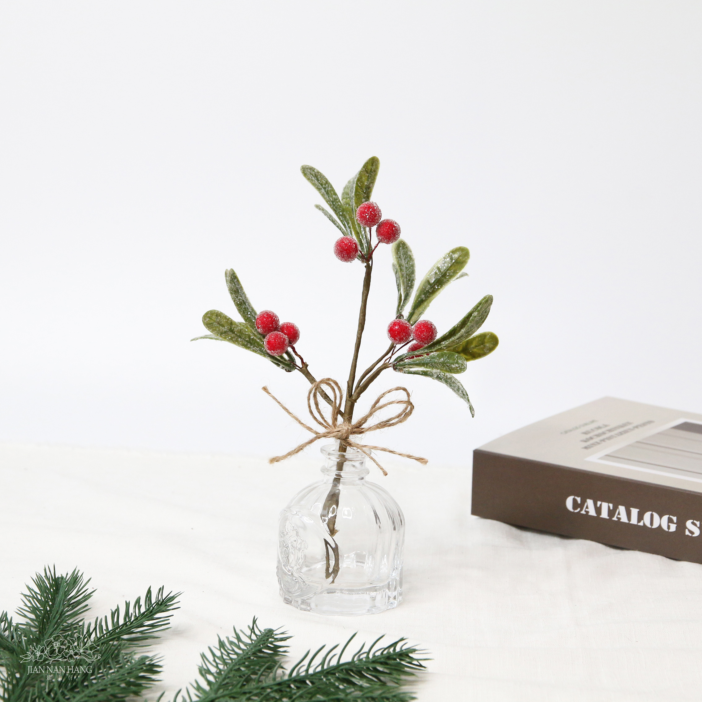 人造葉 紅果柳葉小插枝