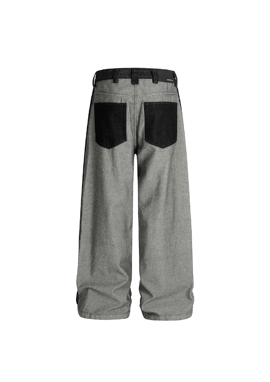 - SIMPLEACTION - 美式復古反穿塗鴉丹寧褲