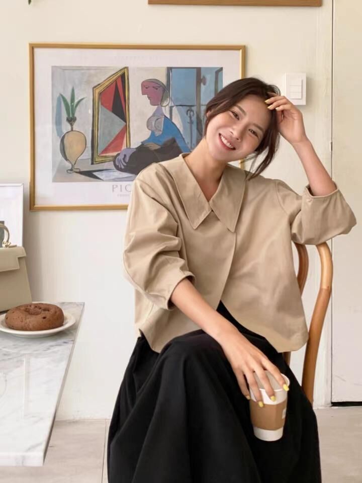 Sailor collar clean cut jacket