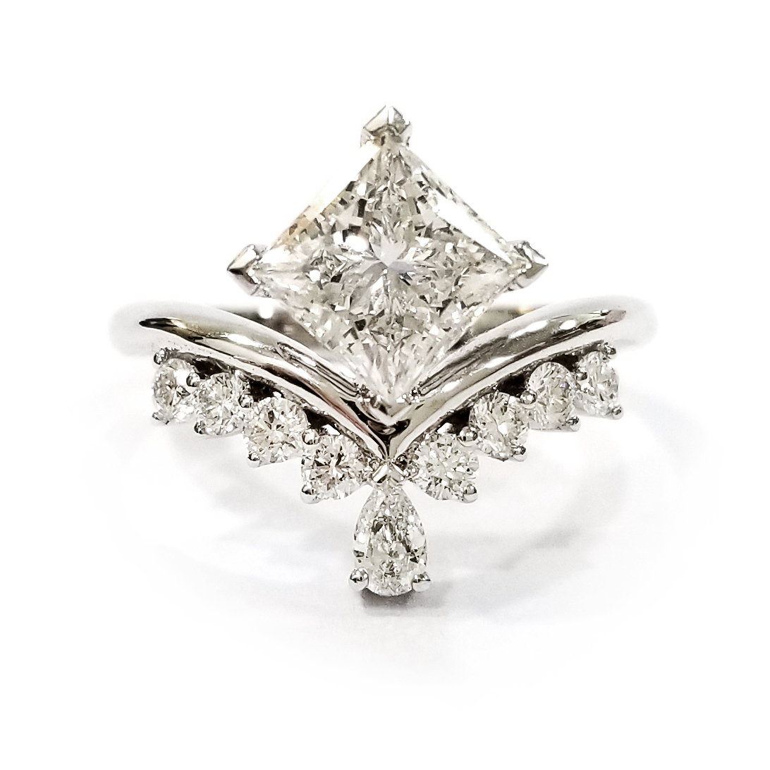 18K白金 1.5卡實驗室培育公主方鑽石戒指