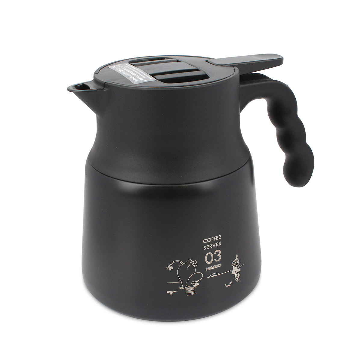 日本HARIO×MOOMIN 800ml V60真空保溫咖啡壺-03 (黑色) -MMVHSN-80B