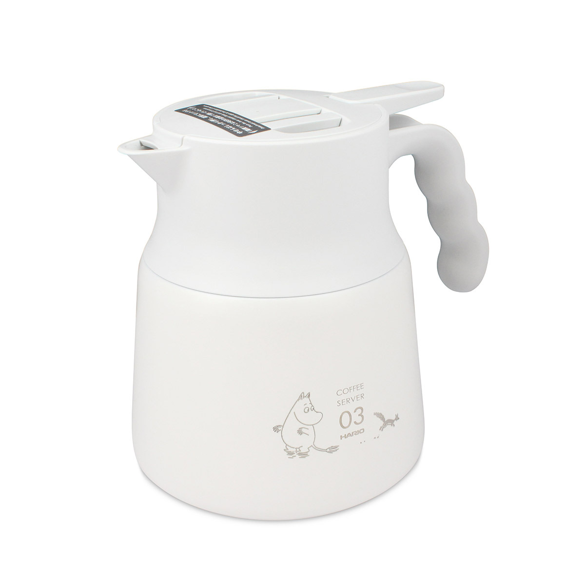日本HARIO×MOOMIN 800ml V60真空保溫咖啡壺-03 (白色) -MMVHSN-80W