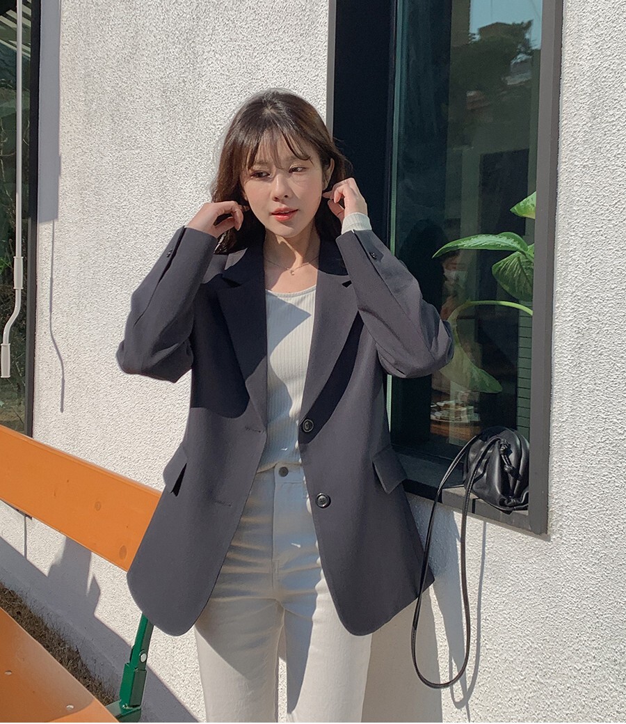 韓國Cherrykoko授權 高級翻領經典單扣西裝外套