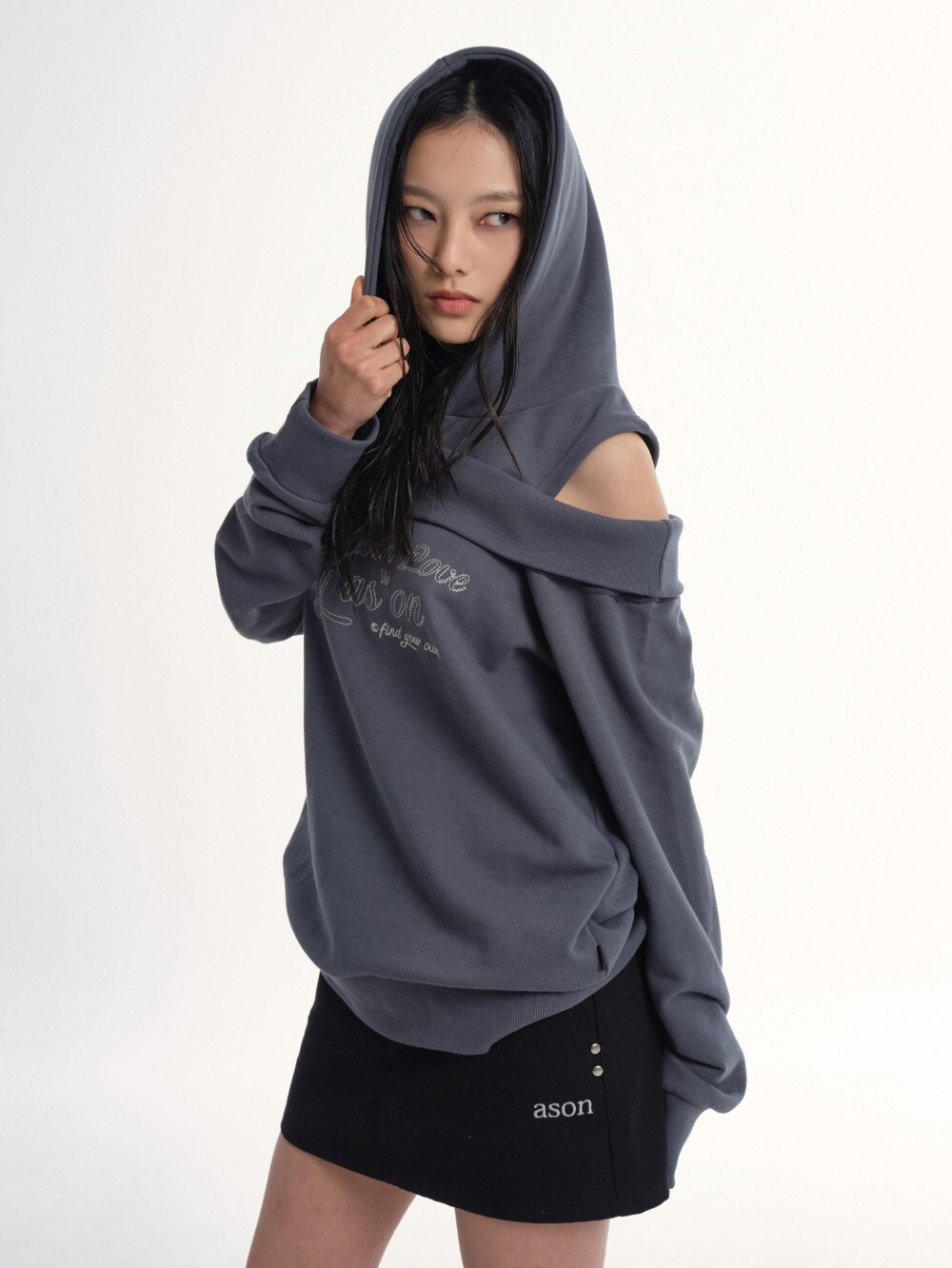 as’’on ason POG SKIRT 短裙 黑色