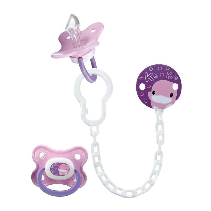 KUKU繽紛樂奶嘴鍊 + 6個月以上安撫奶嘴