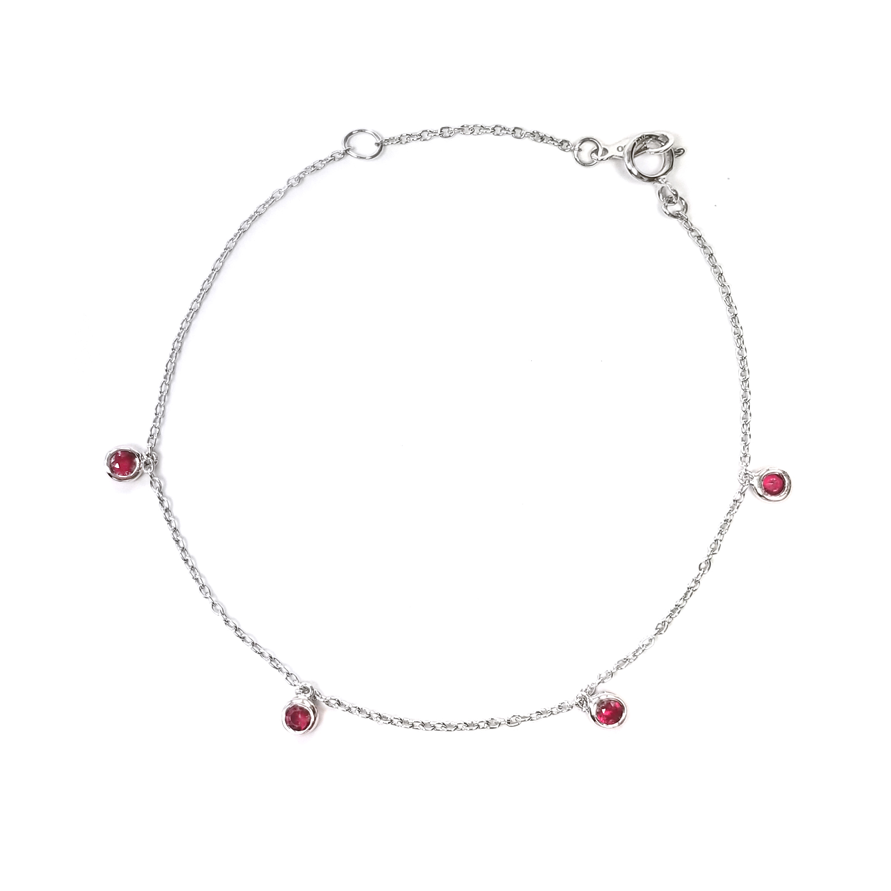 18K白金紅寶石手鏈