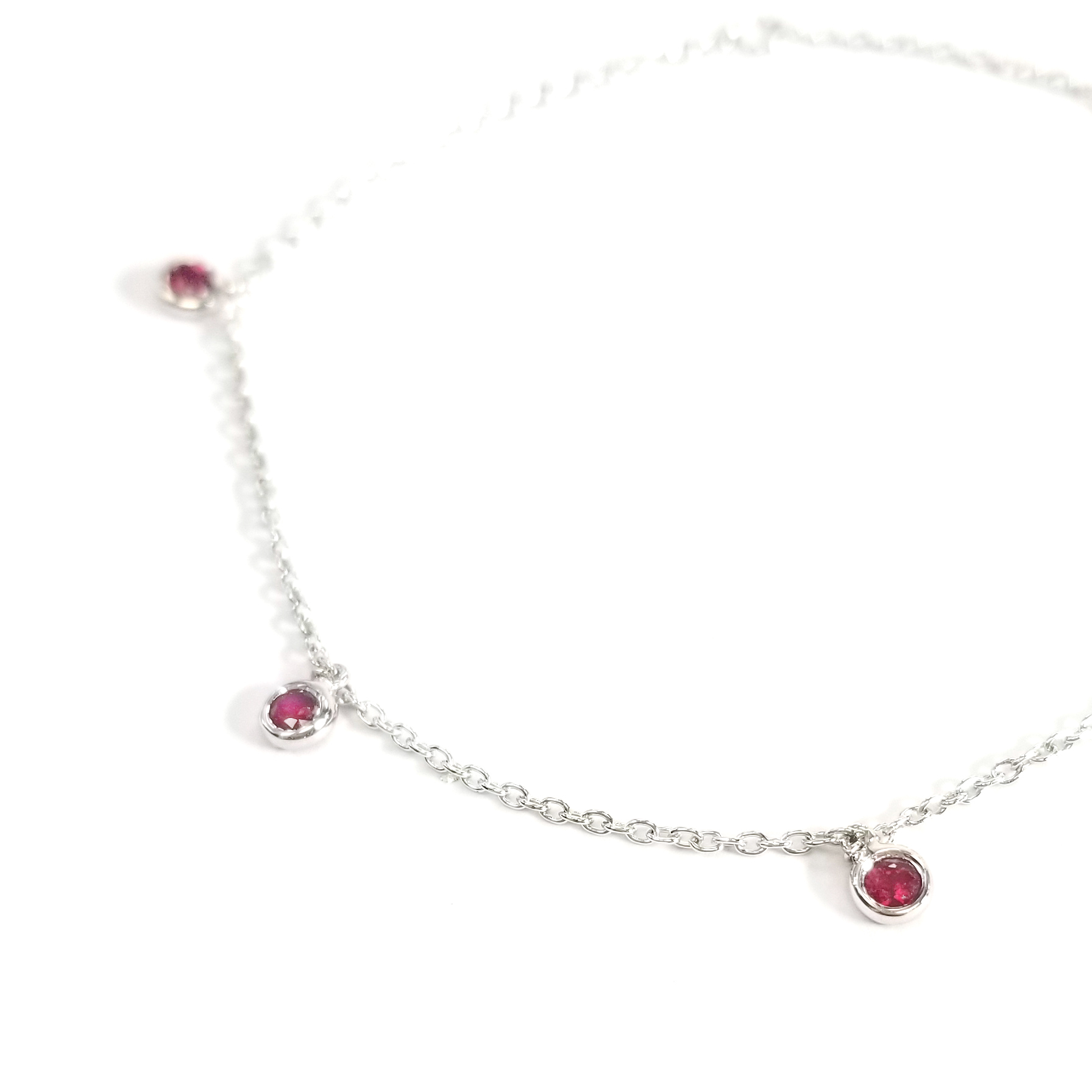 18K白金紅寶石手鏈