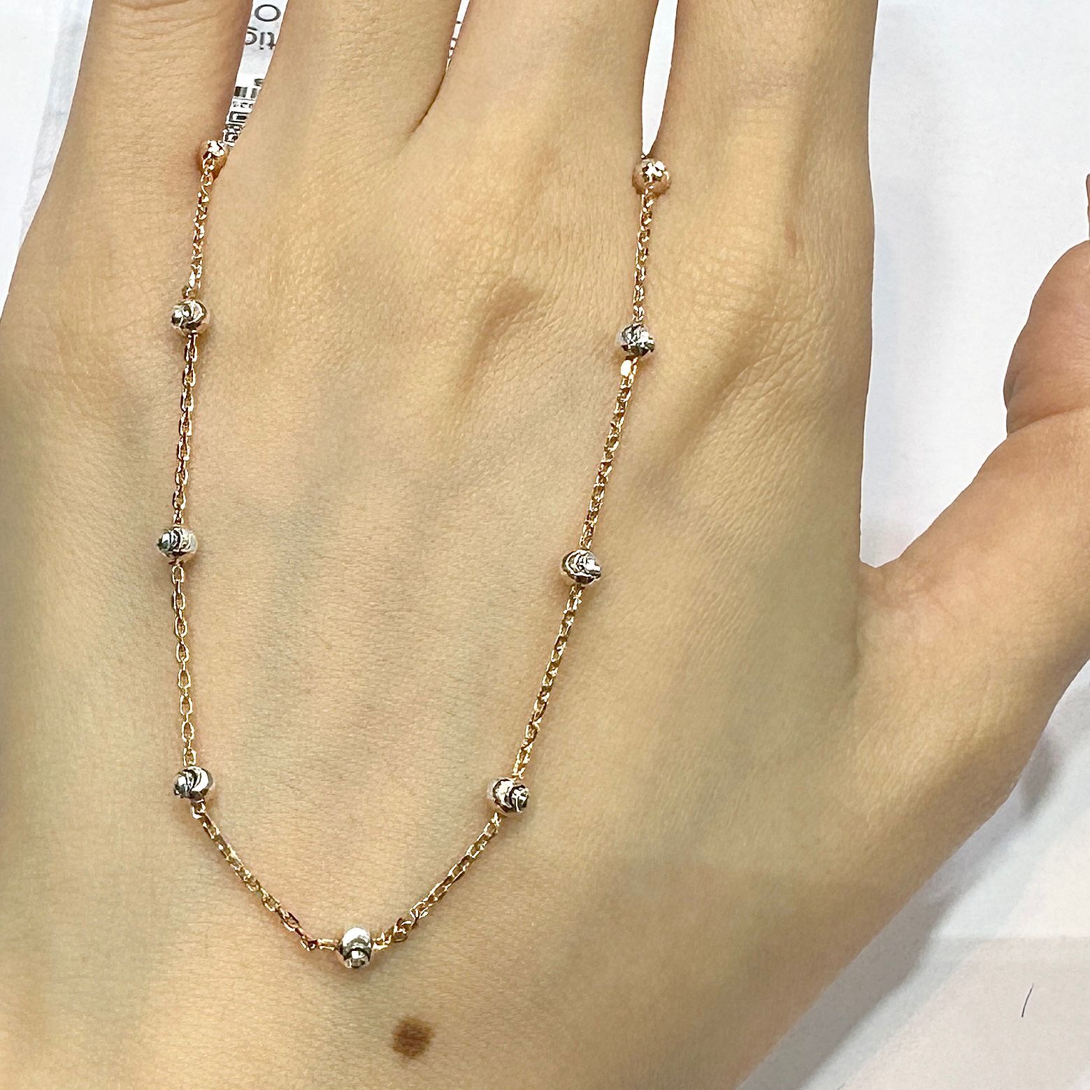 限量款  F1 玫瑰金批花波波銀項鏈 全長41+5cm $228