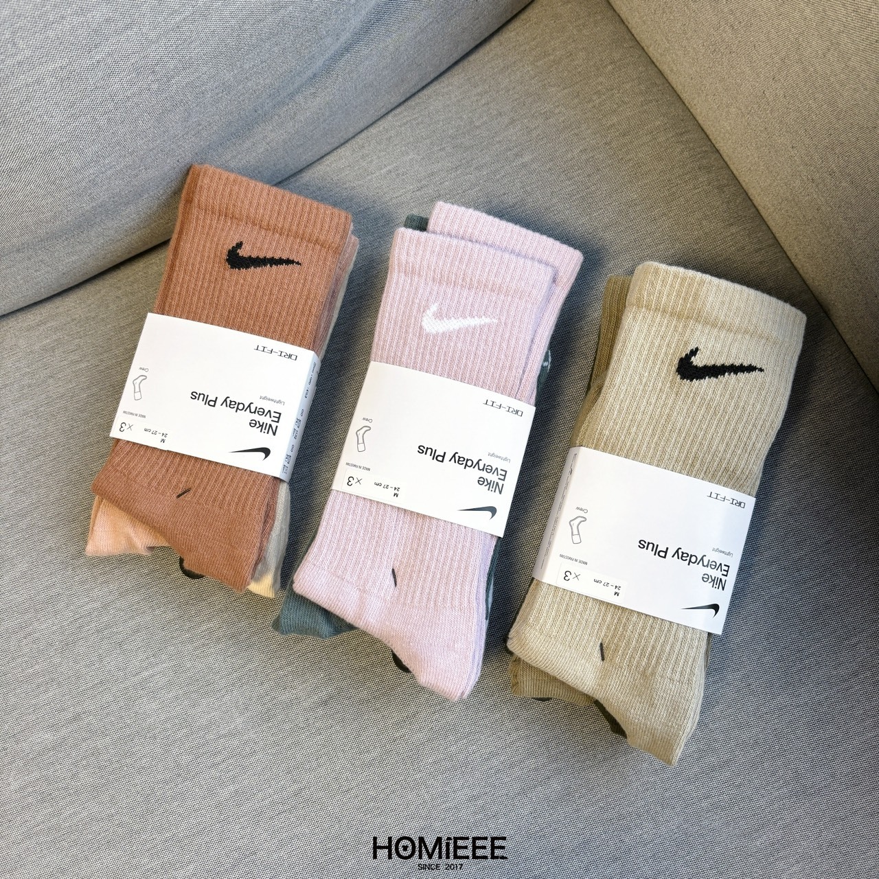 Nike Everyday Plus 長襪 襪子 三雙一組 抹茶綠 藕粉白 [SX6891]