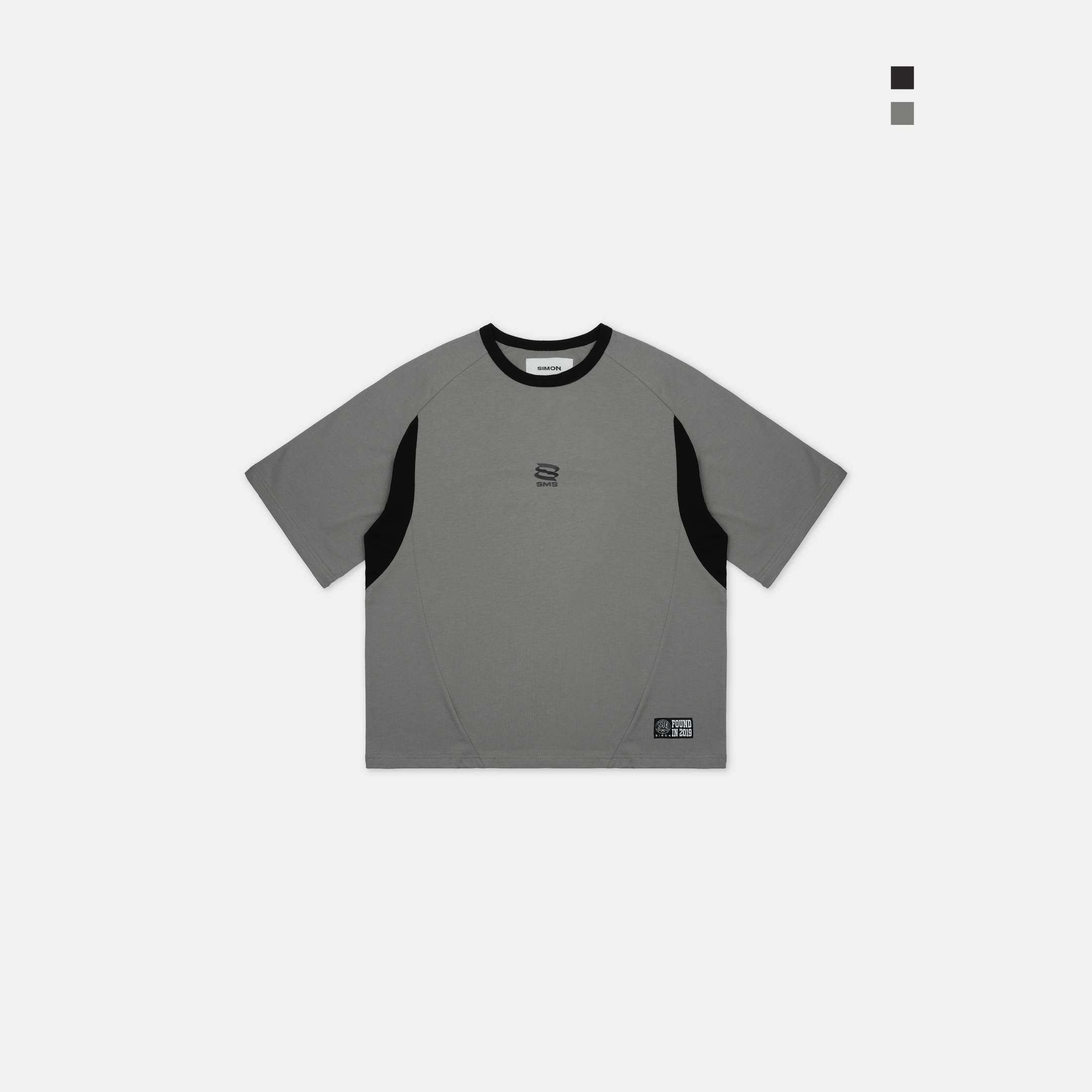 SIMON MADE TS-2526 CUT-IN 突破防守線 拼接 短T