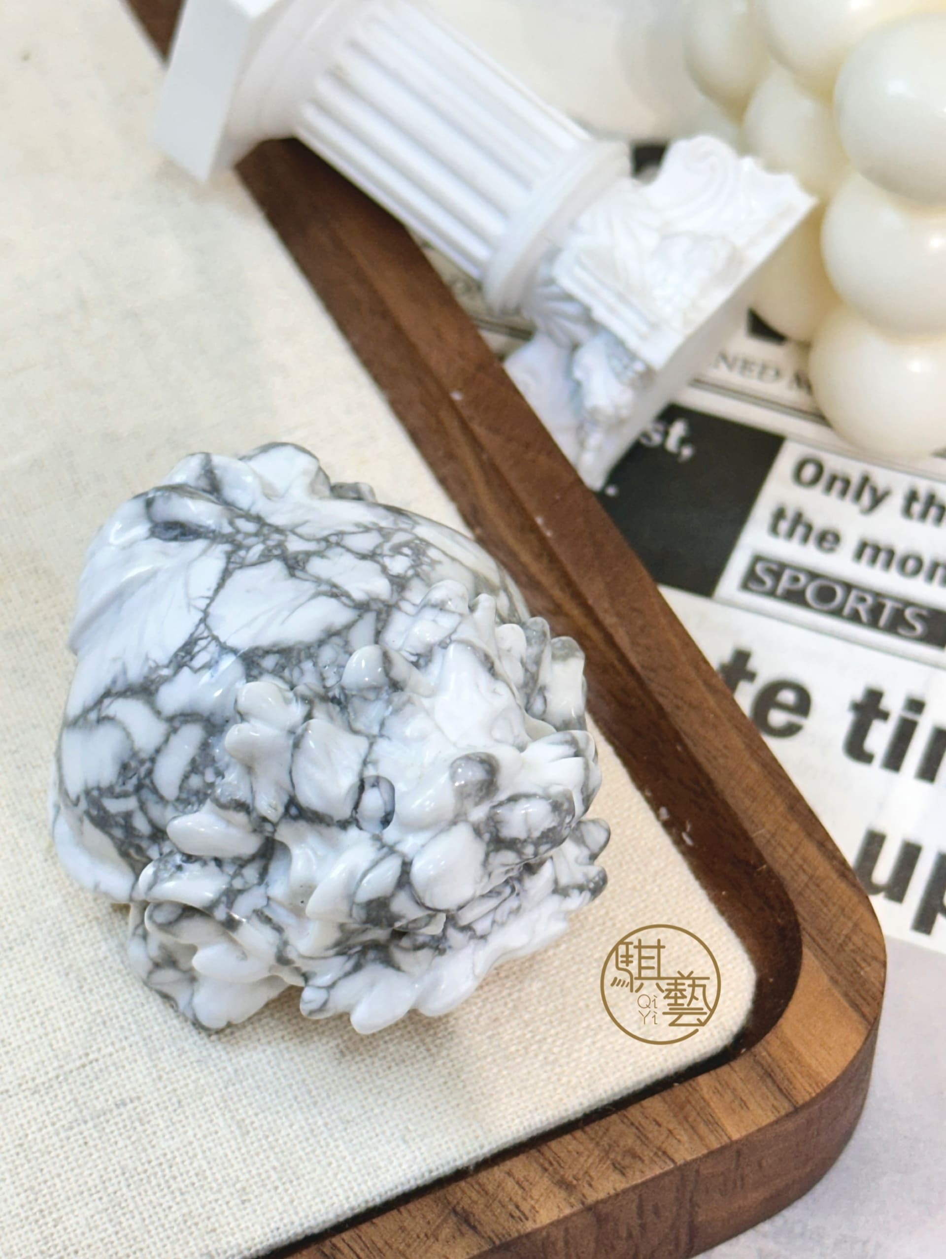 白松石龍龜｜化煞鎮宅招財守護｜能量擺件推薦