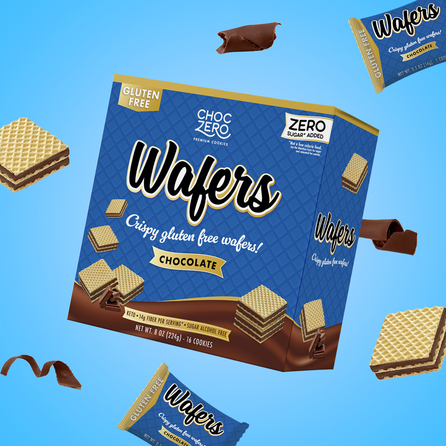 Choczero 無麩質黑朱古力夾心威化餅 #無添加糖 224g -16塊威化餅