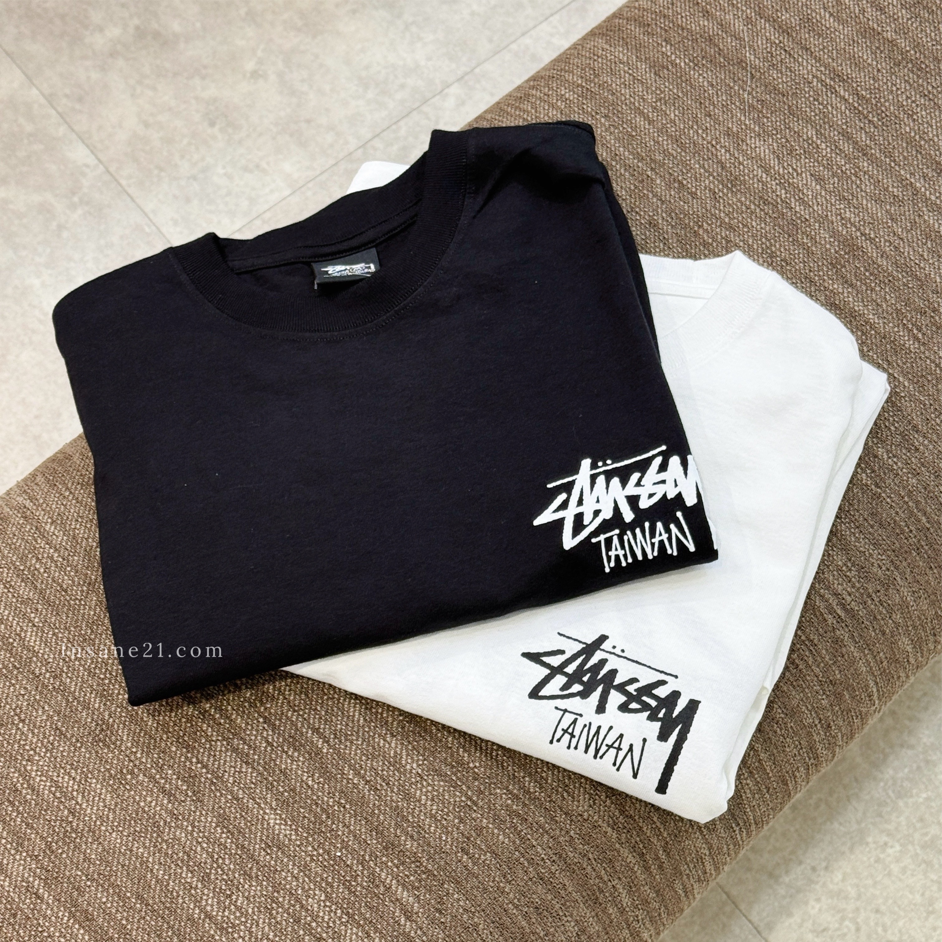 STUSSY 台灣限定 短袖 短Ｔ 短踢 中性 黑/白