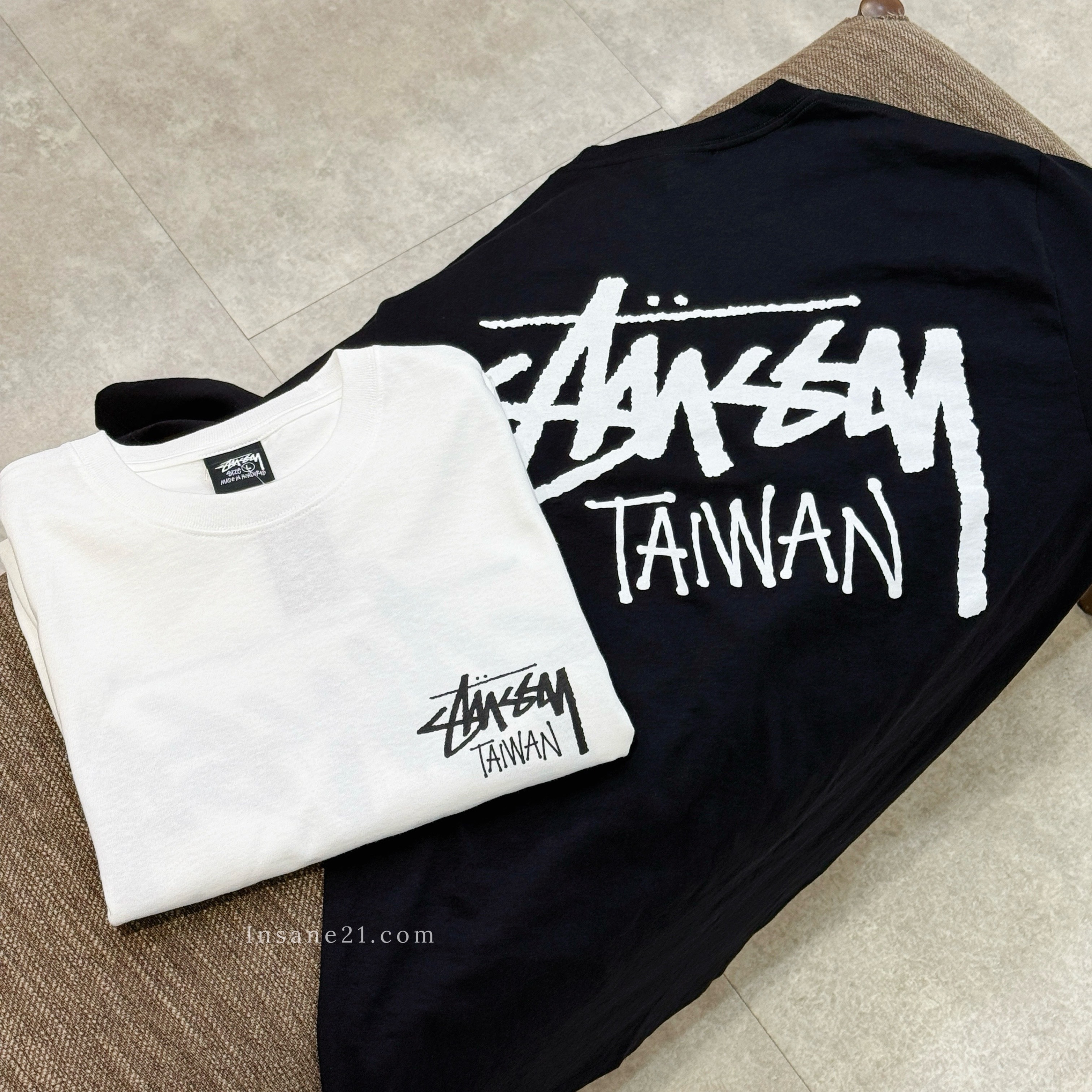 STUSSY 台灣限定 短袖 短Ｔ 短踢 中性 黑/白