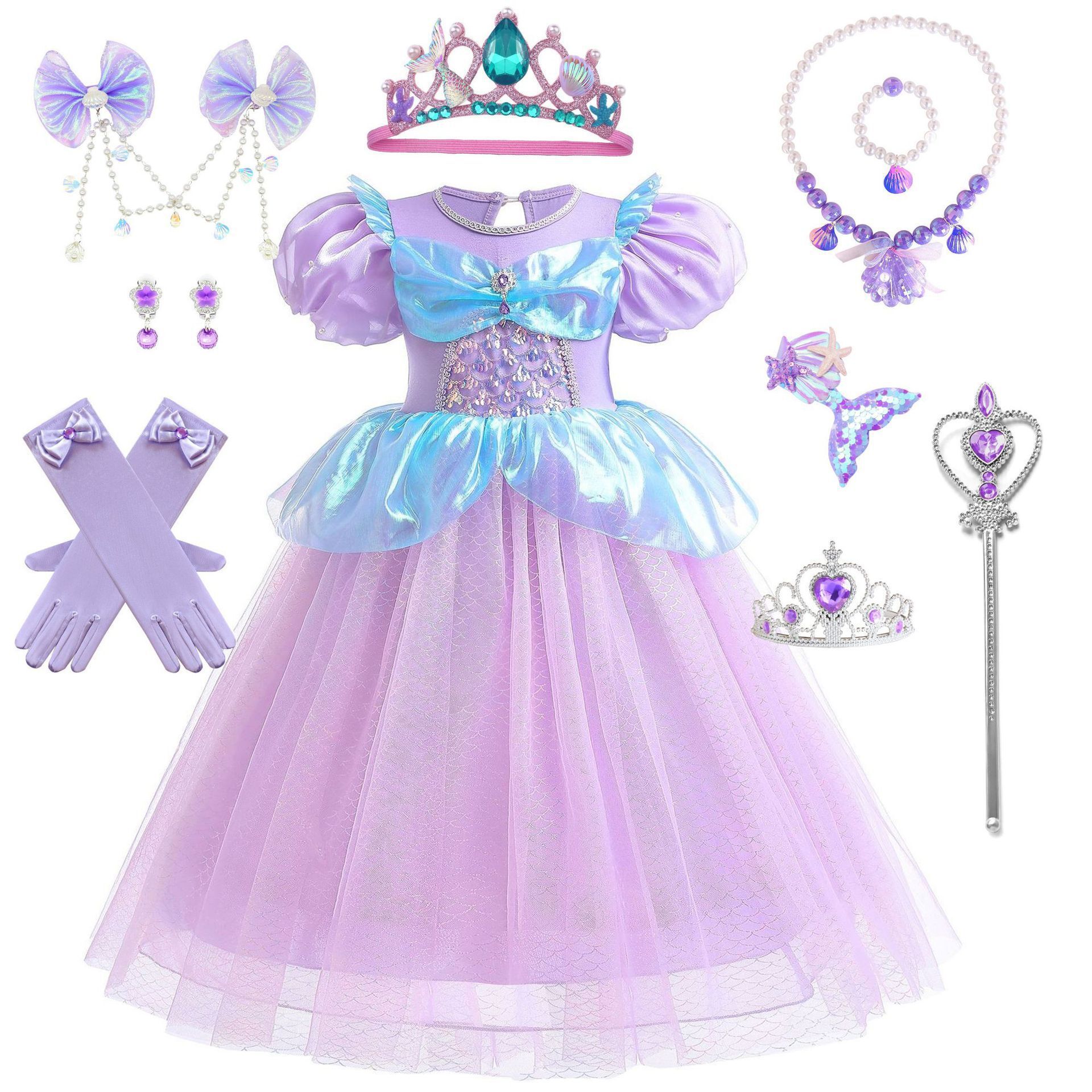 萬聖節 美人魚亮面紗裙禮服 100-150cm #MB01