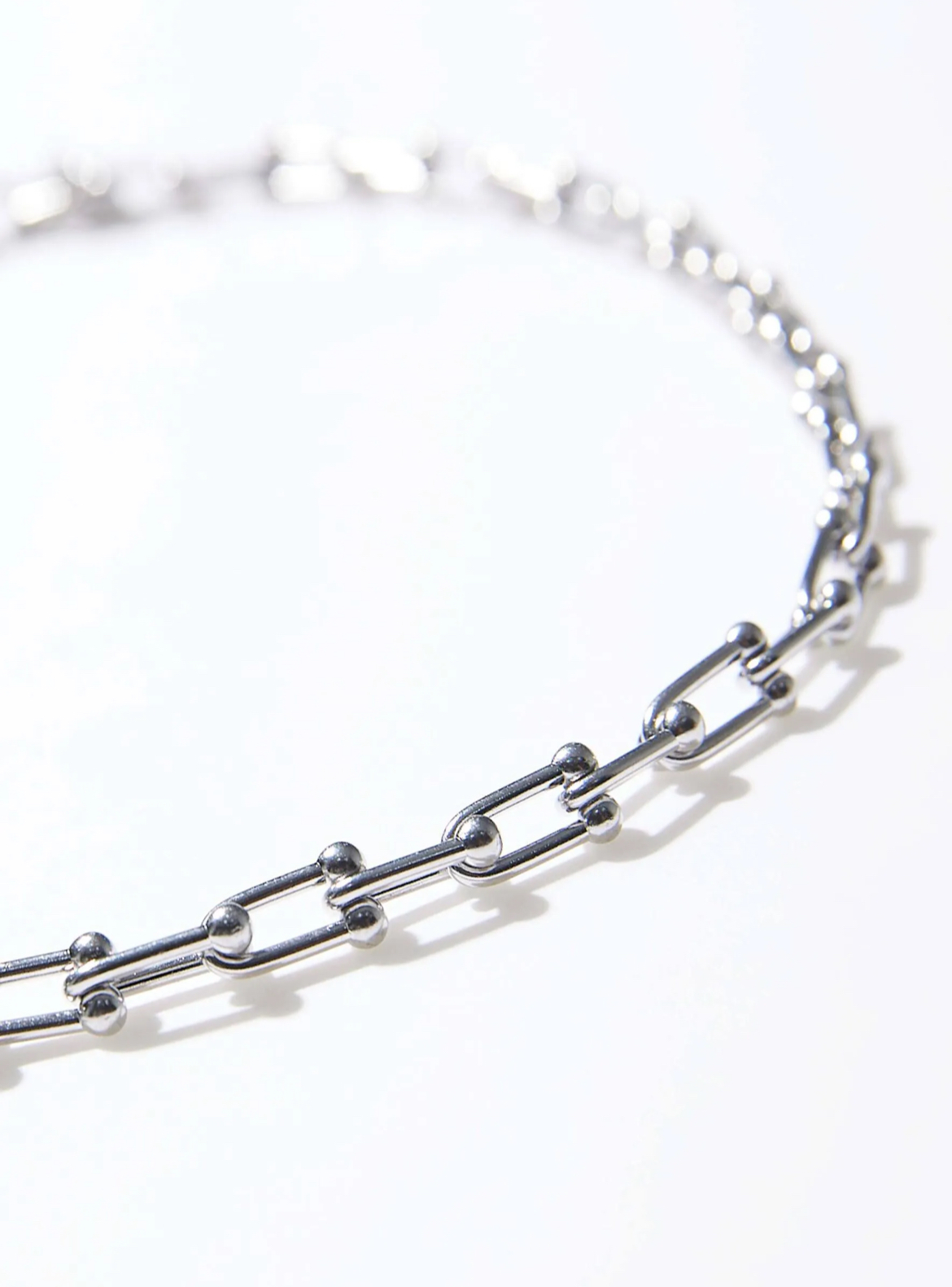 MN013 純鋼馬蹄鐵型特殊鏈身項鍊