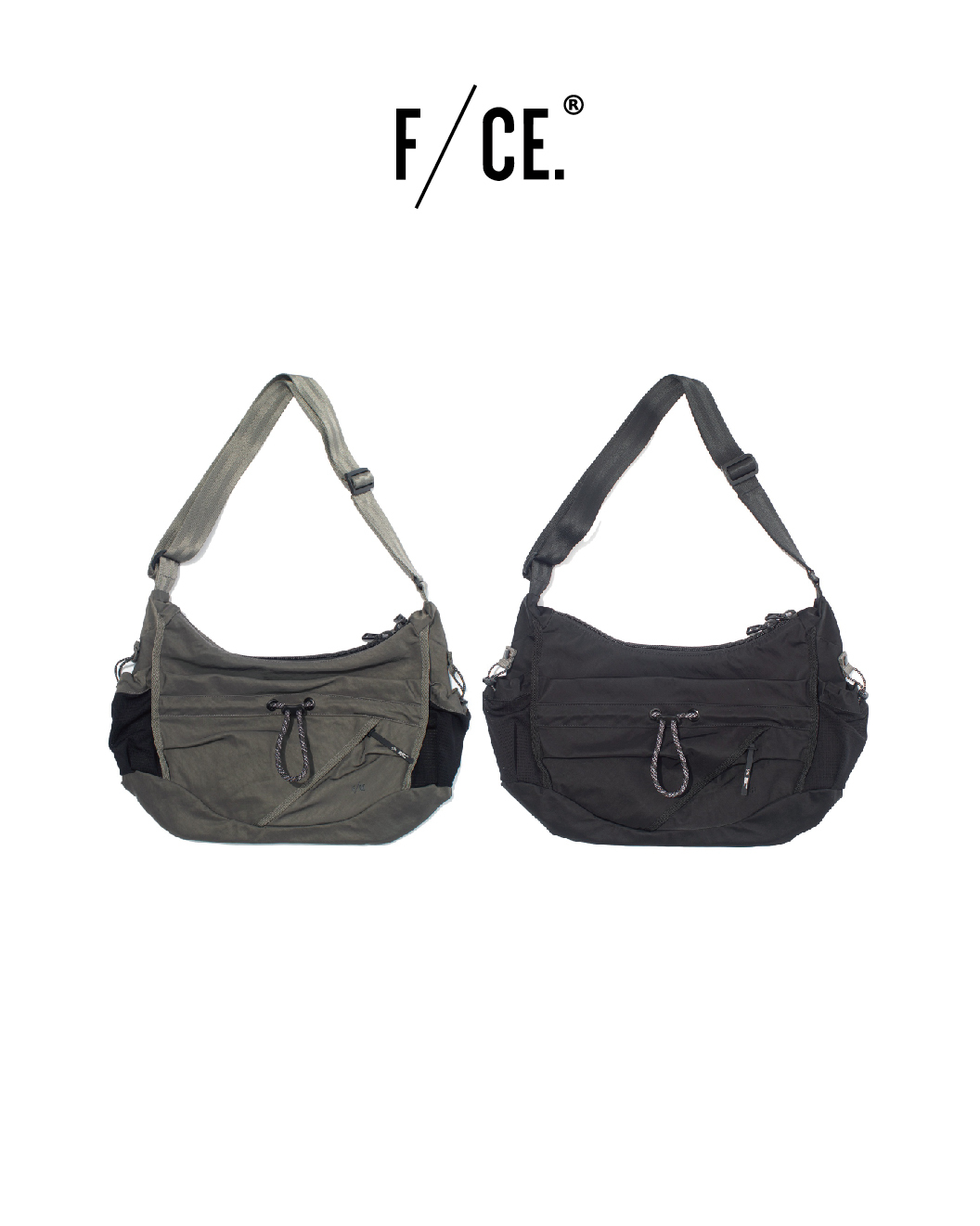 F/CE 側背托特包 抗皺 耐磨 三用包 黑/深灰 25 S/S Textured Twill 2 Way Shoulder Tote