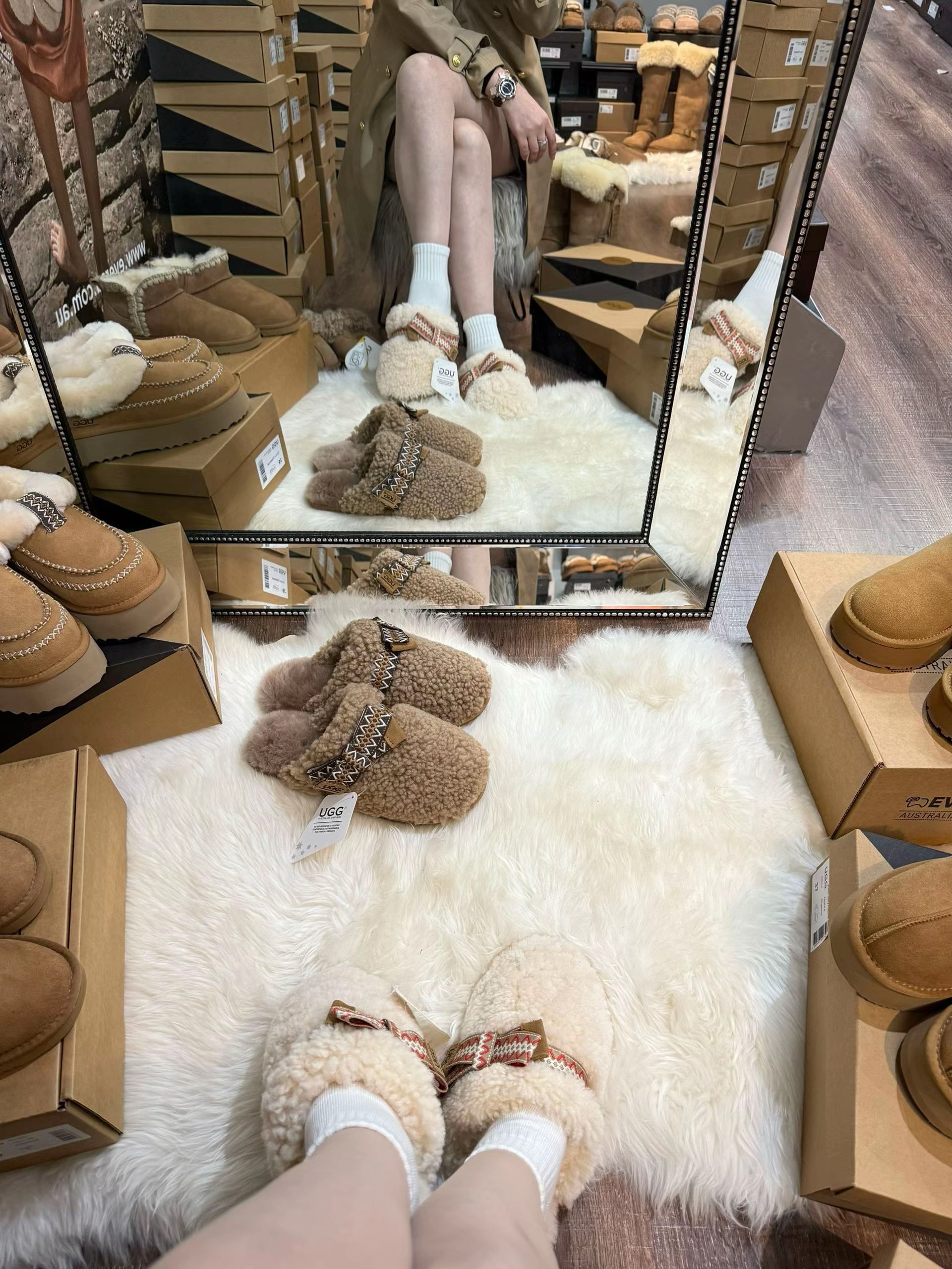 UGG 泰迪平底拖鞋 (Australian Sheppard)