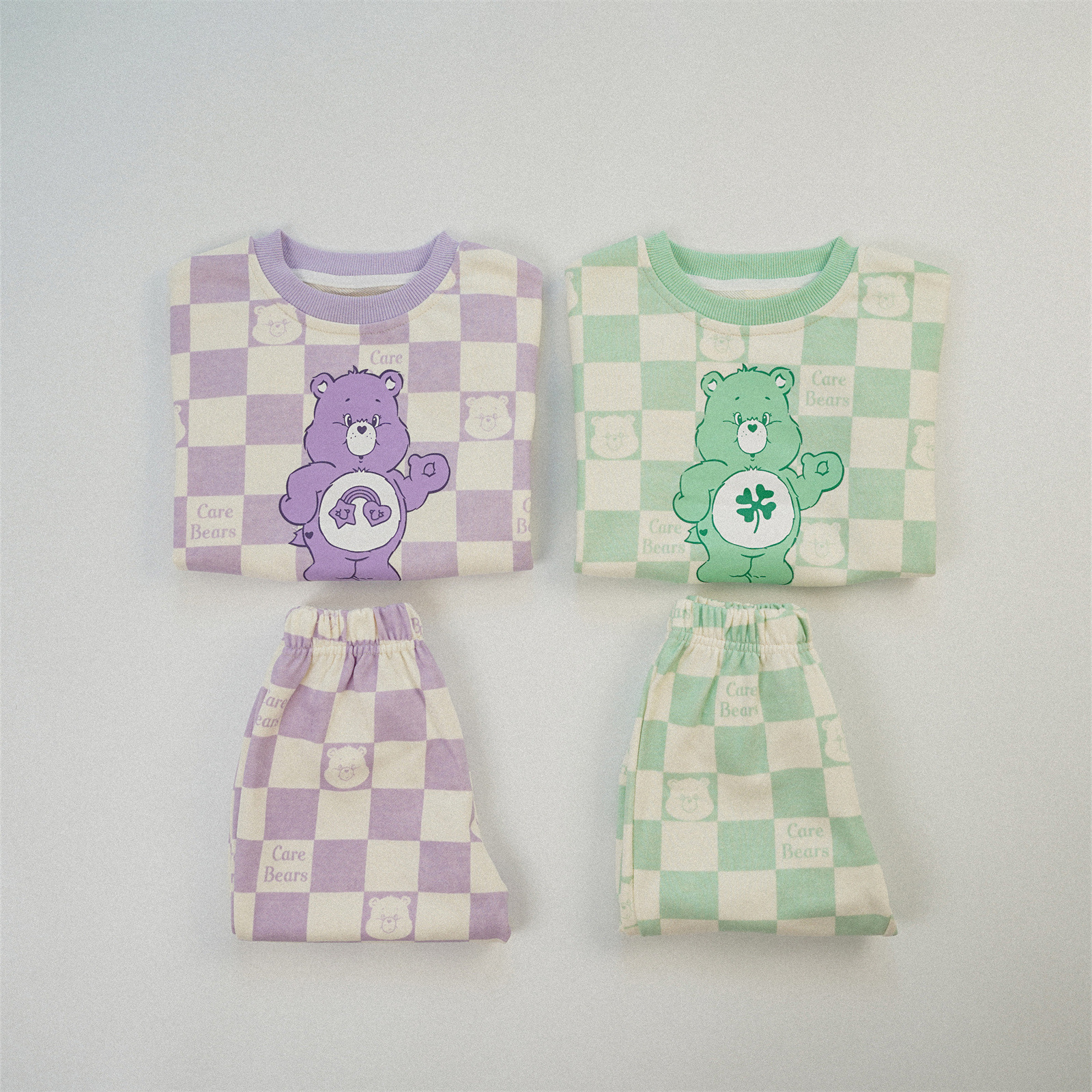 🐻𝐂𝐚𝐫𝐞 𝐁𝐞𝐚𝐫𝐬 Love Bears 四葉草/彩虹格仔熊衛衣套裝
