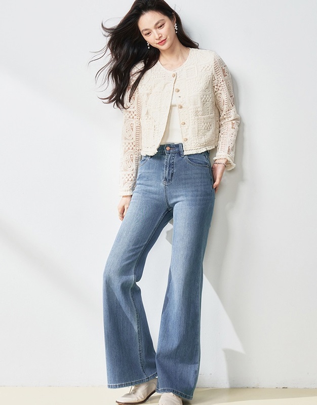 小香風方格緹花外套 米白