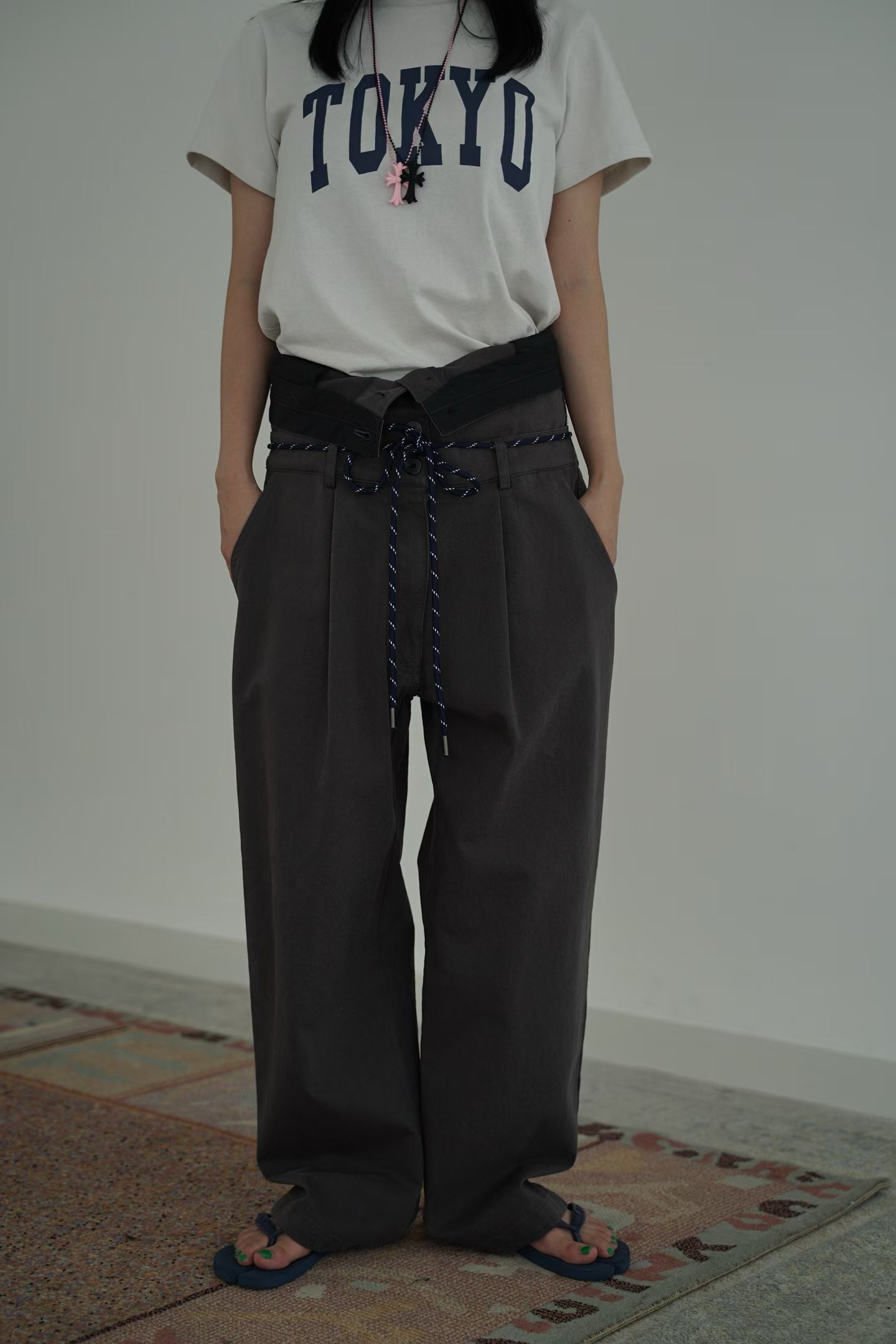 Reverse chino trousers