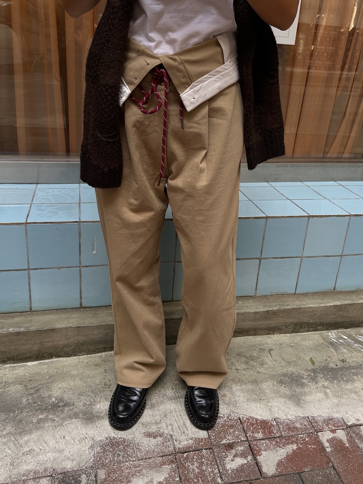 Reverse chino trousers