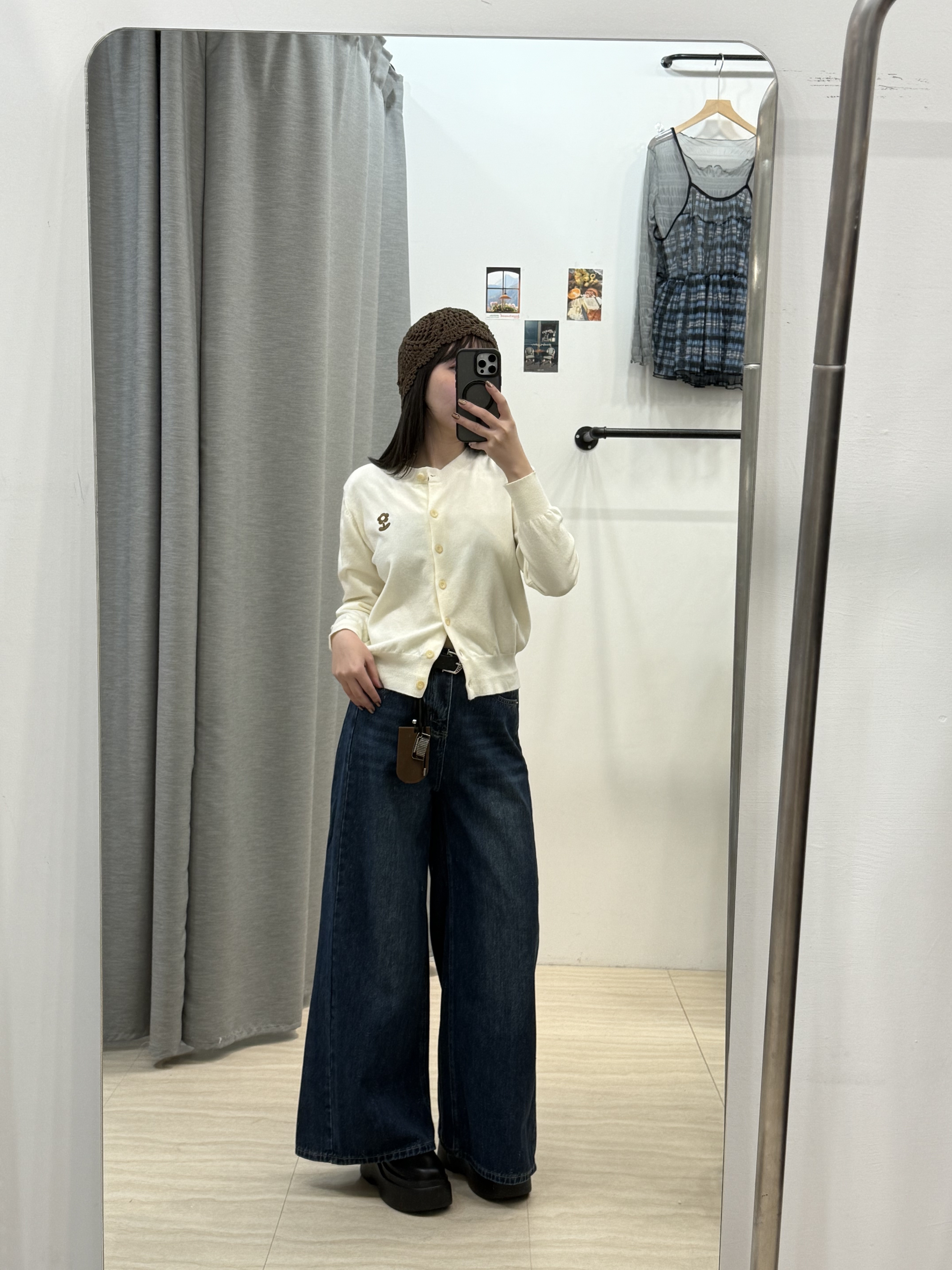 闊腿喇叭大寬褲附皮帶