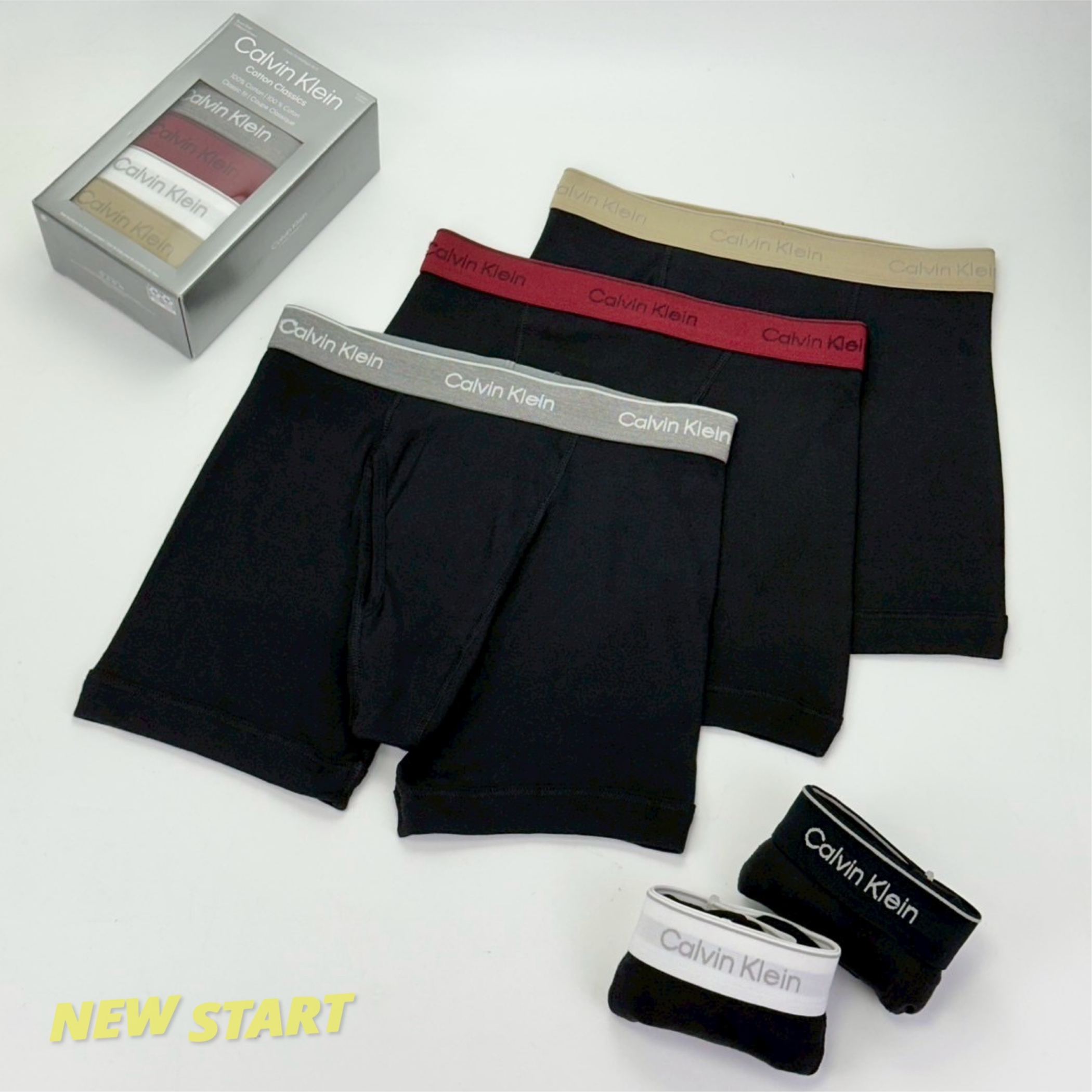 Calvin Klein CK 五色褲頭字母 四角褲 內褲 五件組