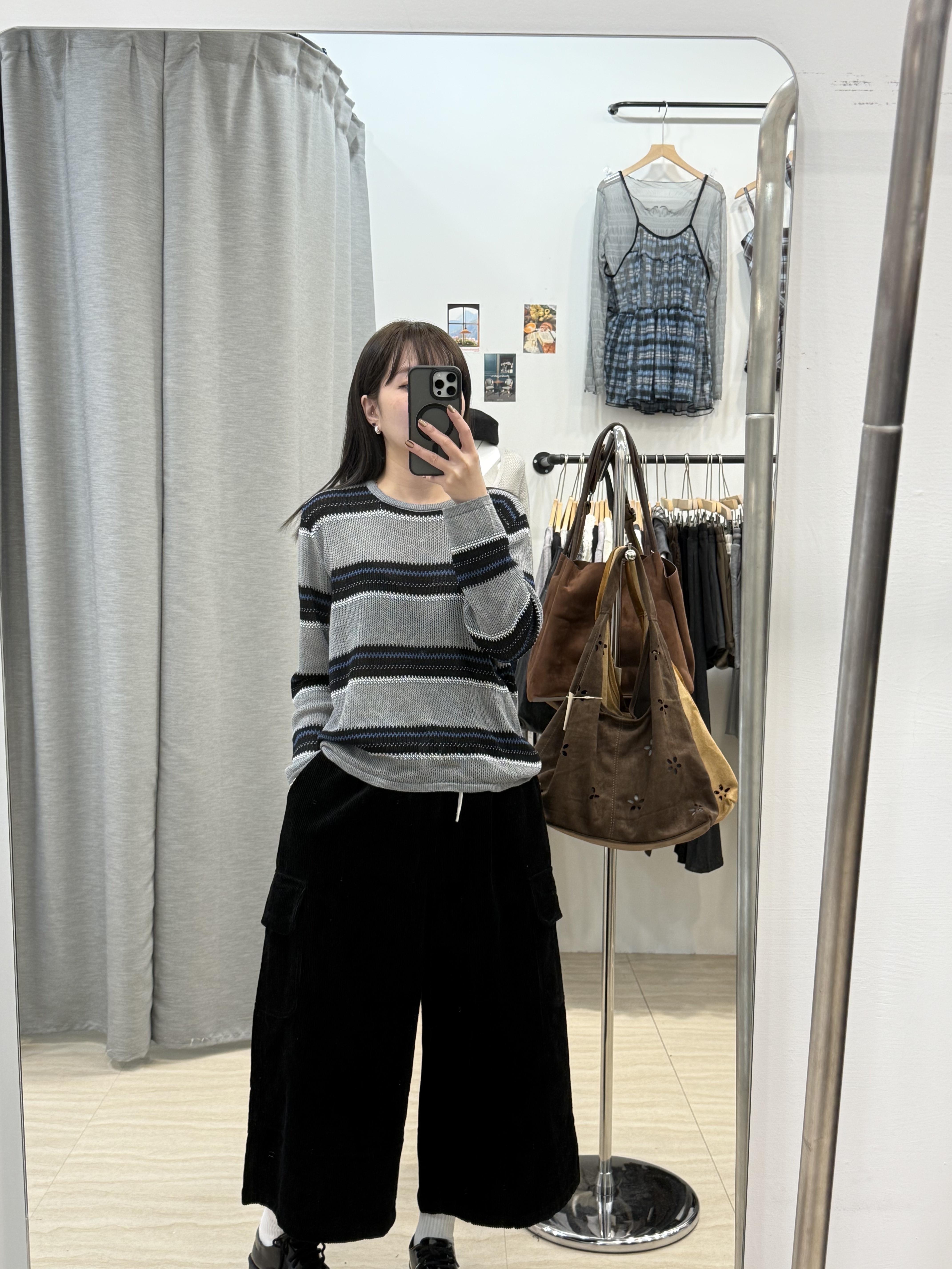 韓系條紋撞色針織