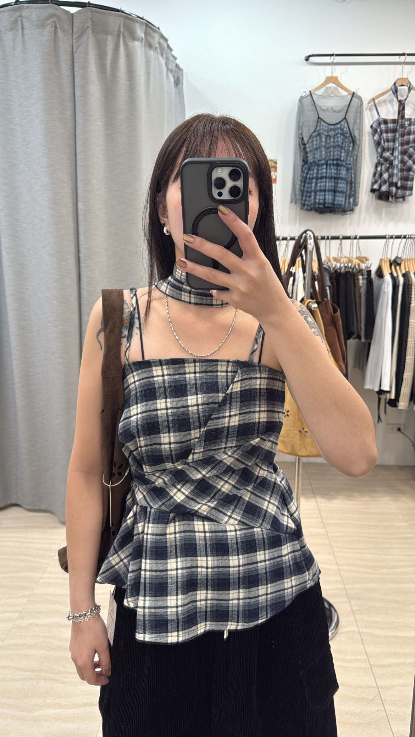 附綁帶格子吊帶