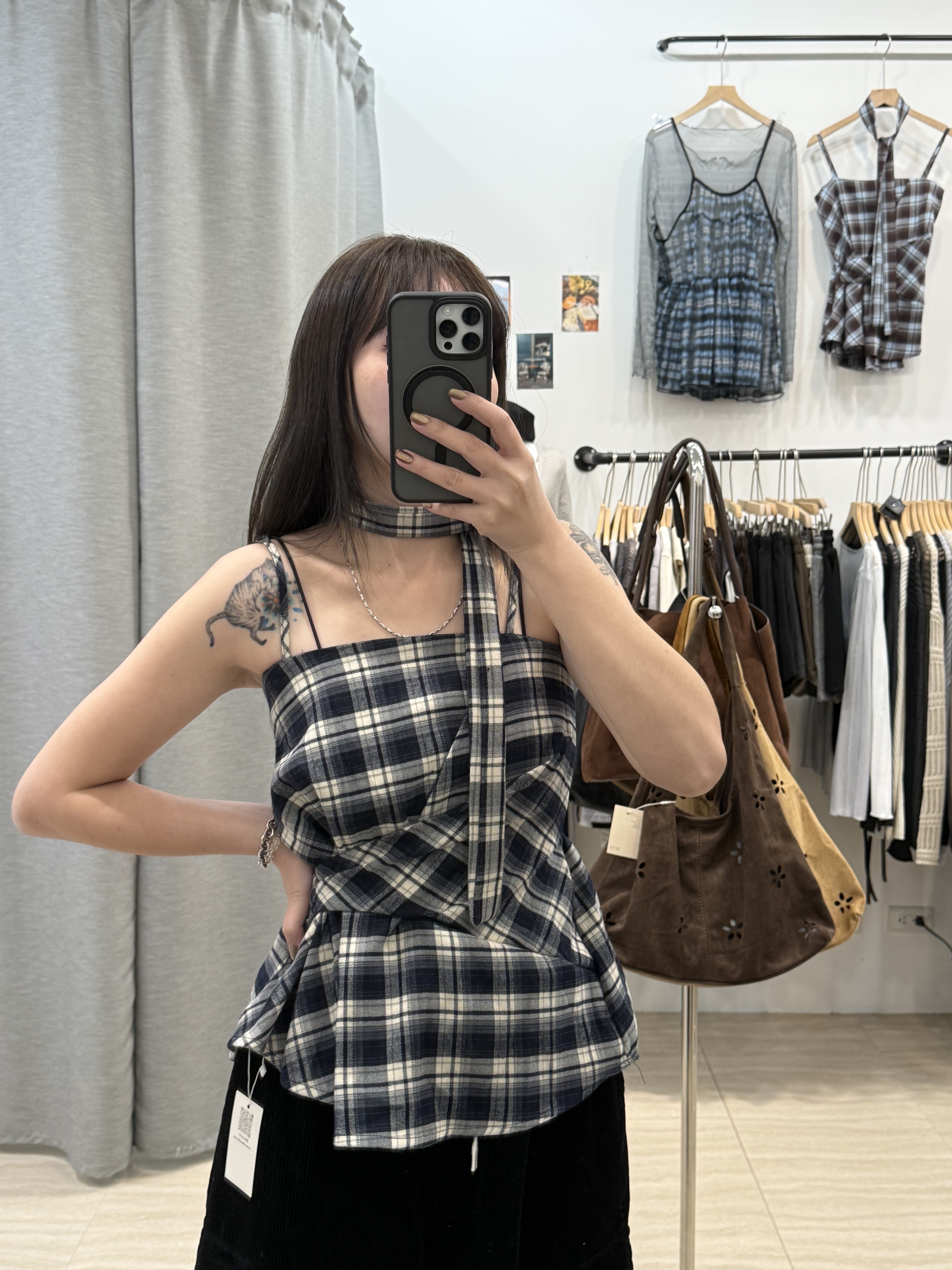 附綁帶格子吊帶