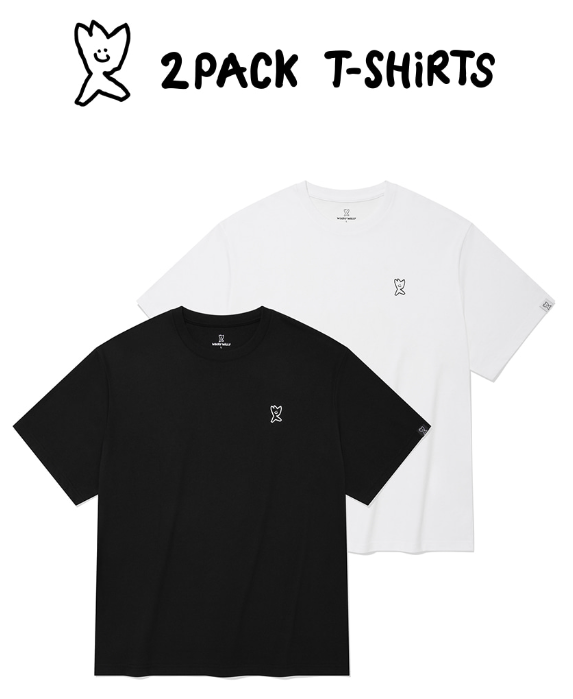 【直播】WACKY WILLY LL0919569 2件裝短袖上衣 (小火人-1黑+1白)