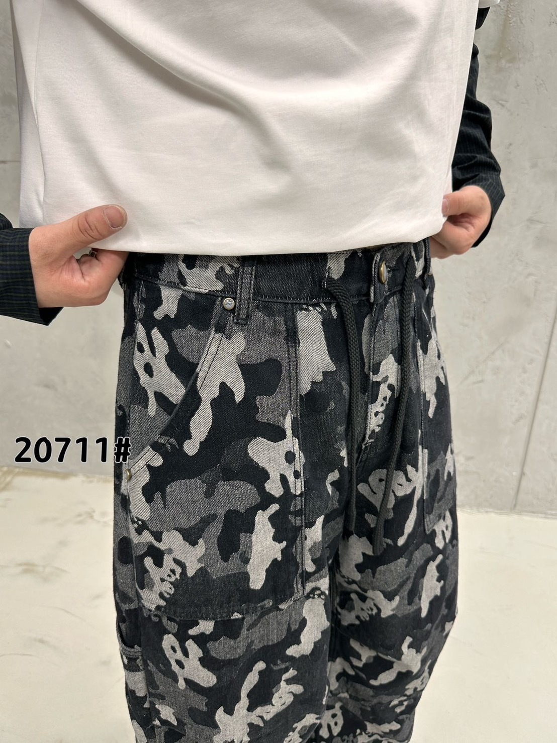 (GOAL) 美式高街迷彩抽繩工裝褲 MDF Z20711