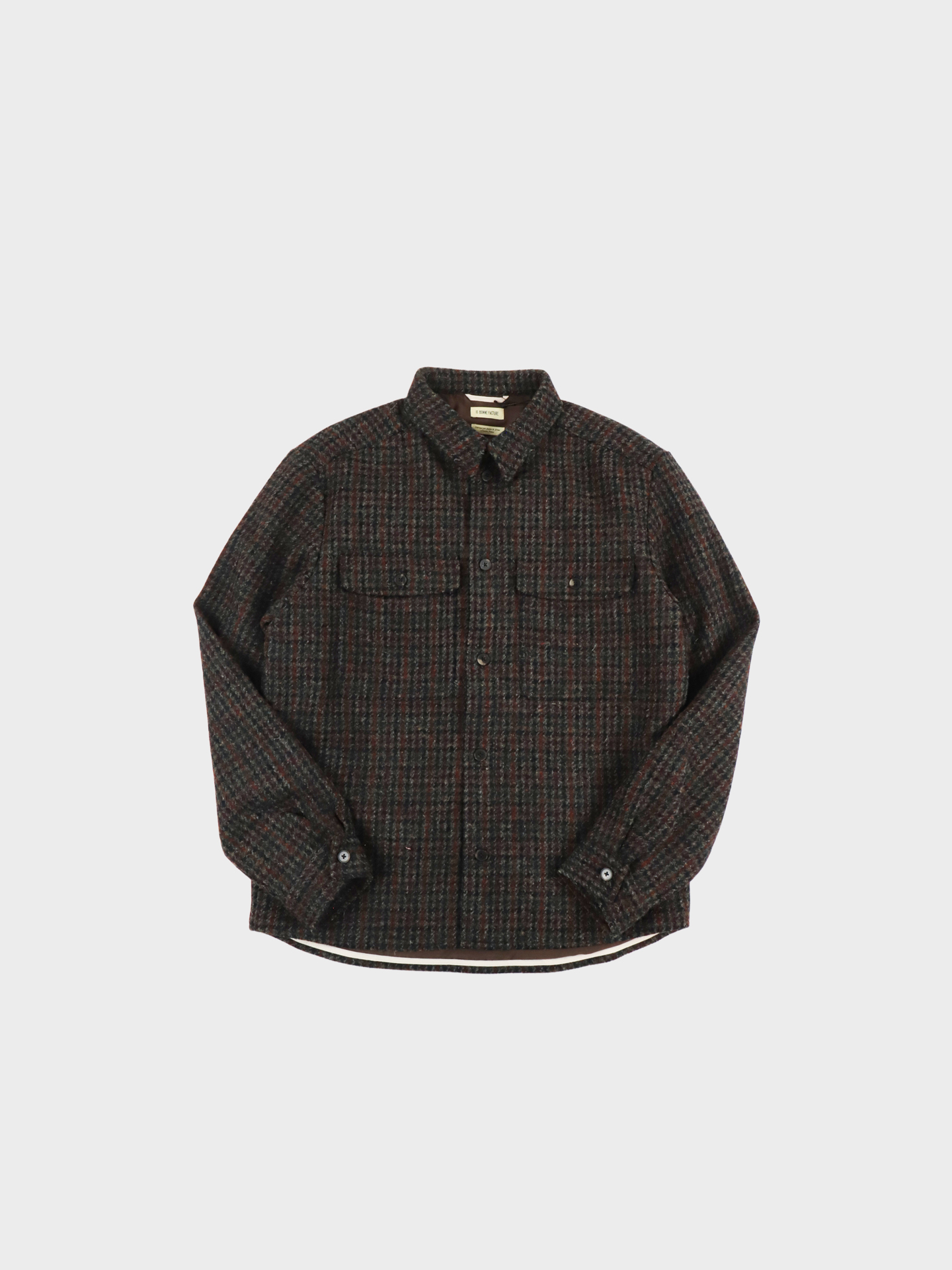 De Bonne Facture Overshirt Brick Red Houndstooth