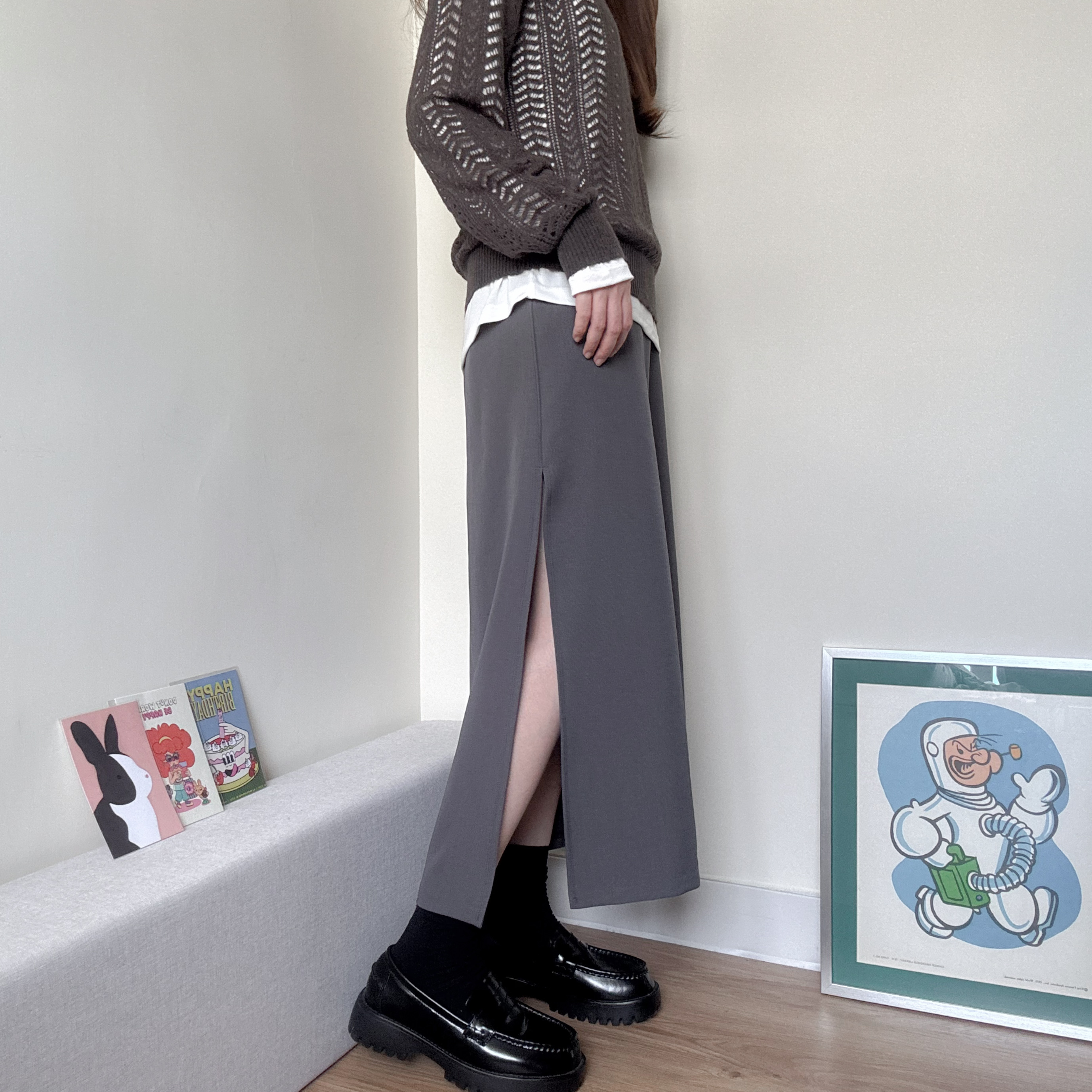 長腿濾鏡!側開叉直身裙