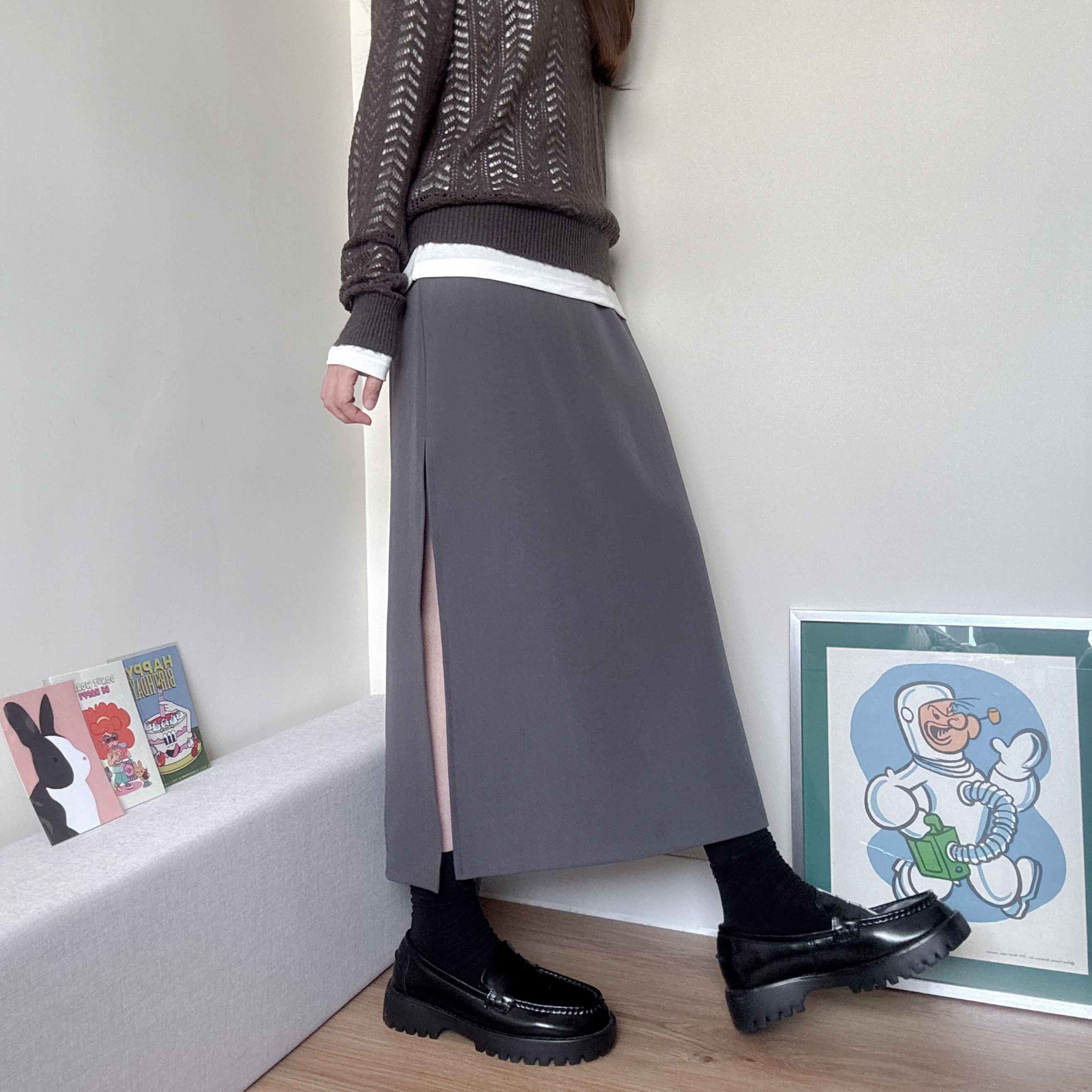 長腿濾鏡!側開叉直身裙