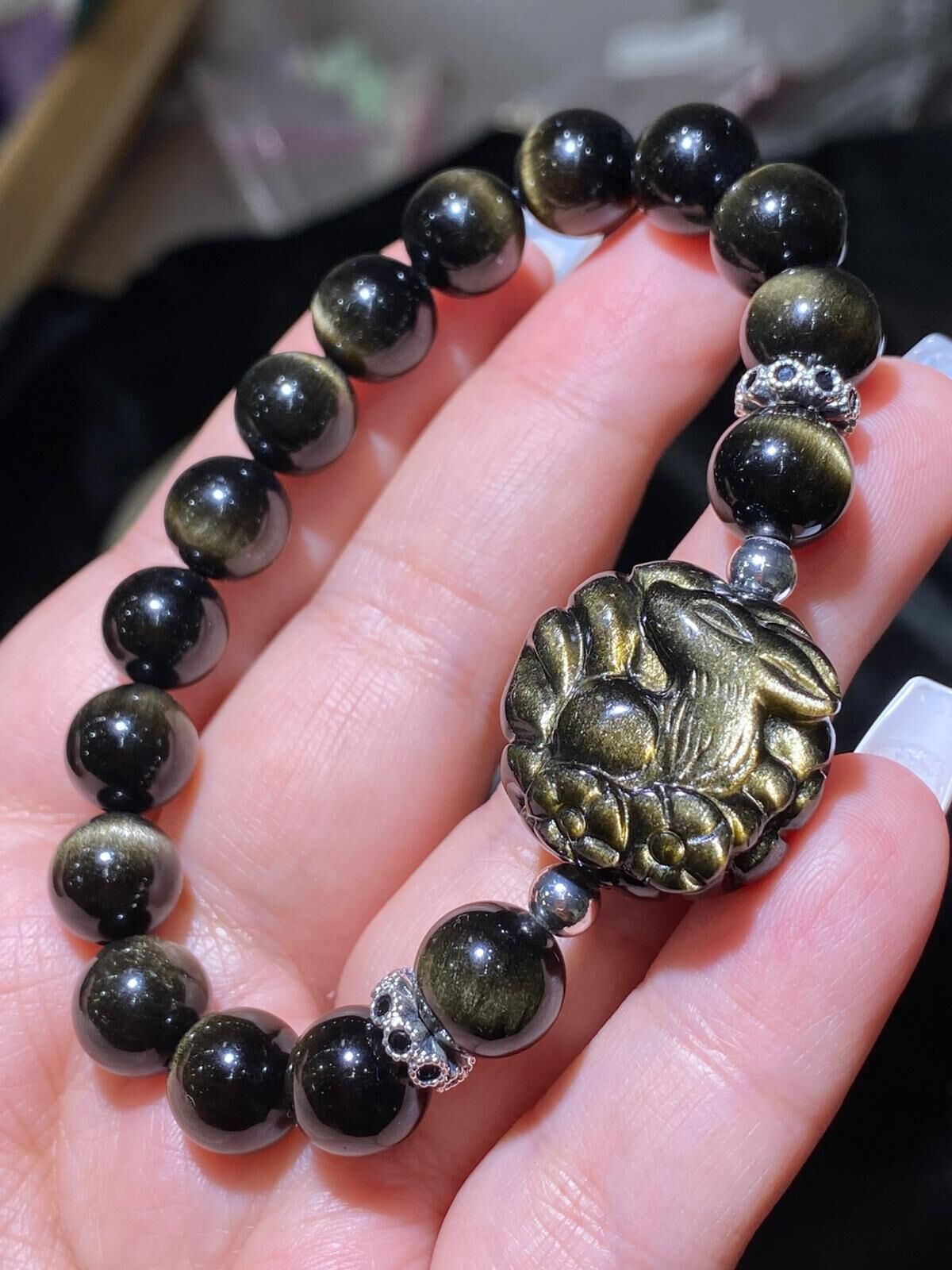 10mm金曜石配九尾狐手串