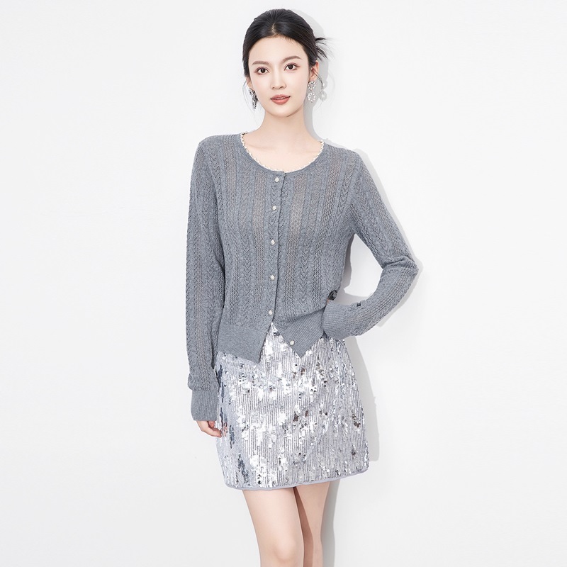 鈎花羊毛針織外套 三色