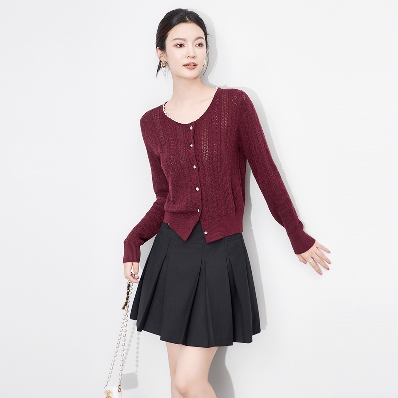 鈎花羊毛針織外套 三色