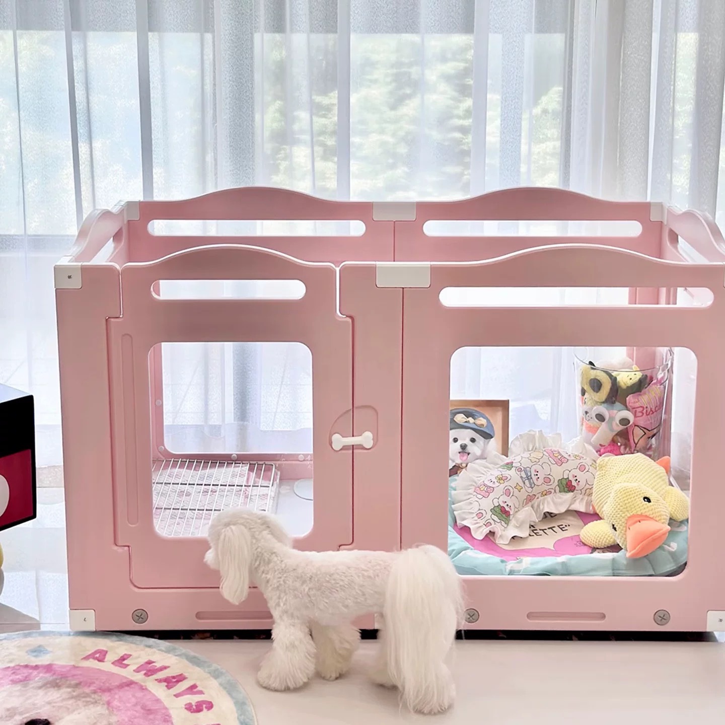 狗狗围栏 自带轮子 全透明/半透明