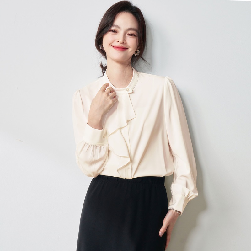 小立領巾雪紡襯衫 三色