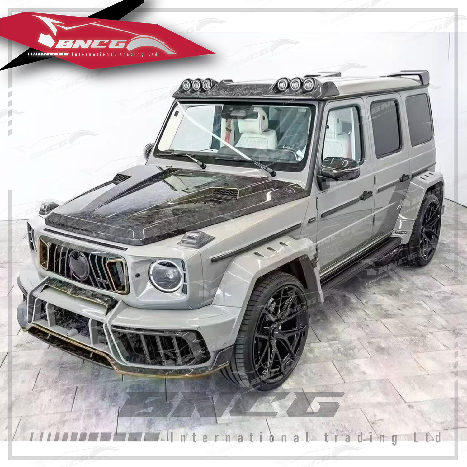 賓士 Benz G Class W465 改裝 乾碳纖維 Mansory款 大包圍 前下保桿 後下保桿 輪弧 水箱罩框 車頂燈 引擎蓋 風口 尾翼 備胎蓋