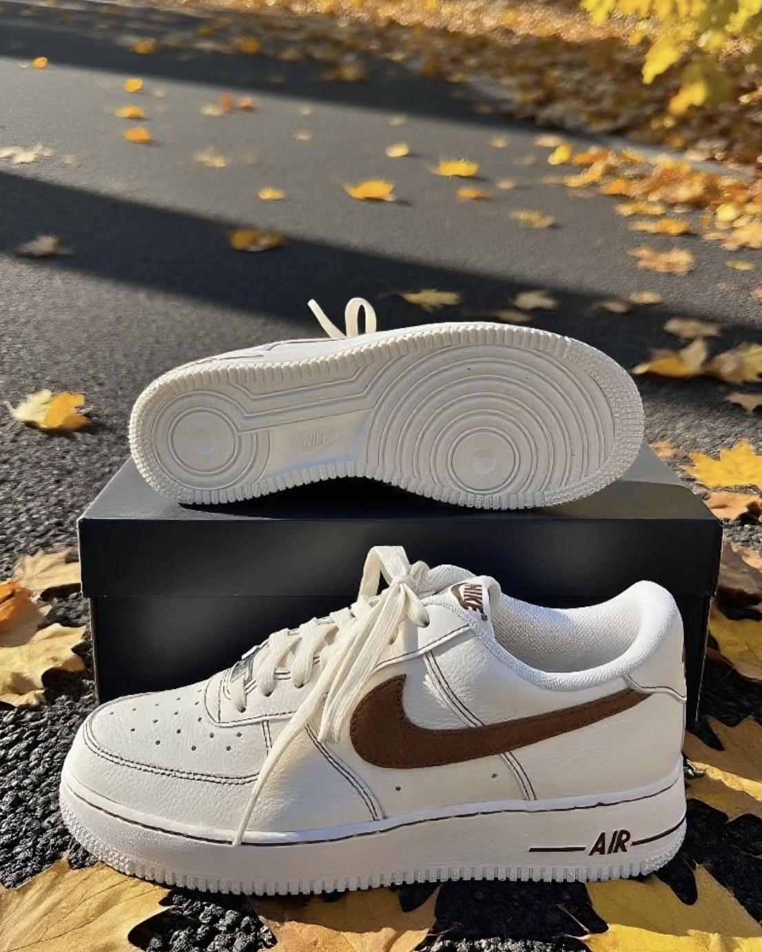 Nike Air Force 1 Low 象牙白棕 AF1 休閒鞋 反車線 阿法奇朵 皮革 男版 HQ2037-101