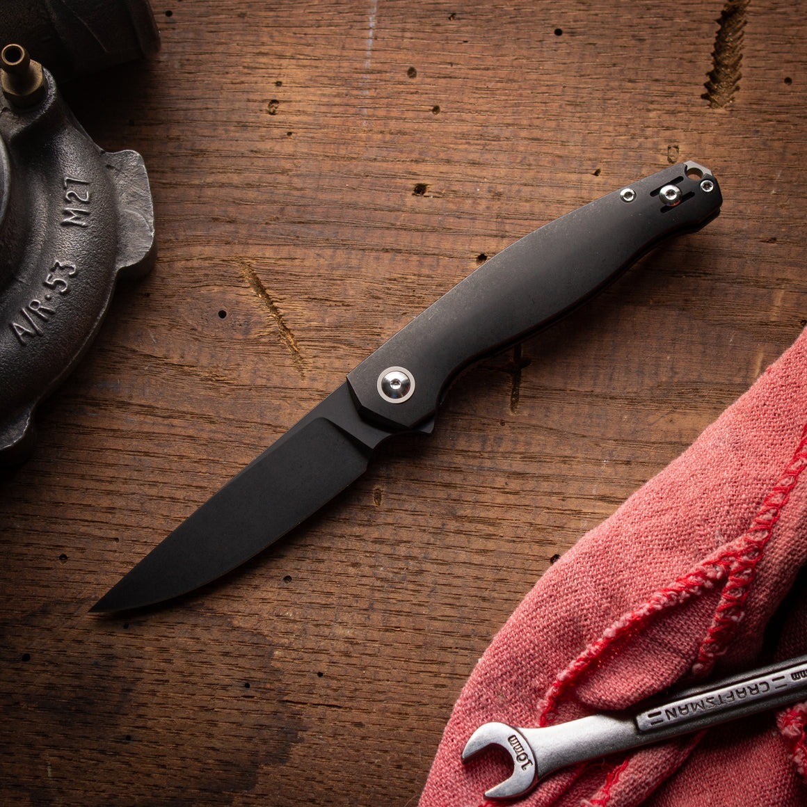 GiantMouse Knives ACE Sonoma V2 - 全黑鈦金屬折刀