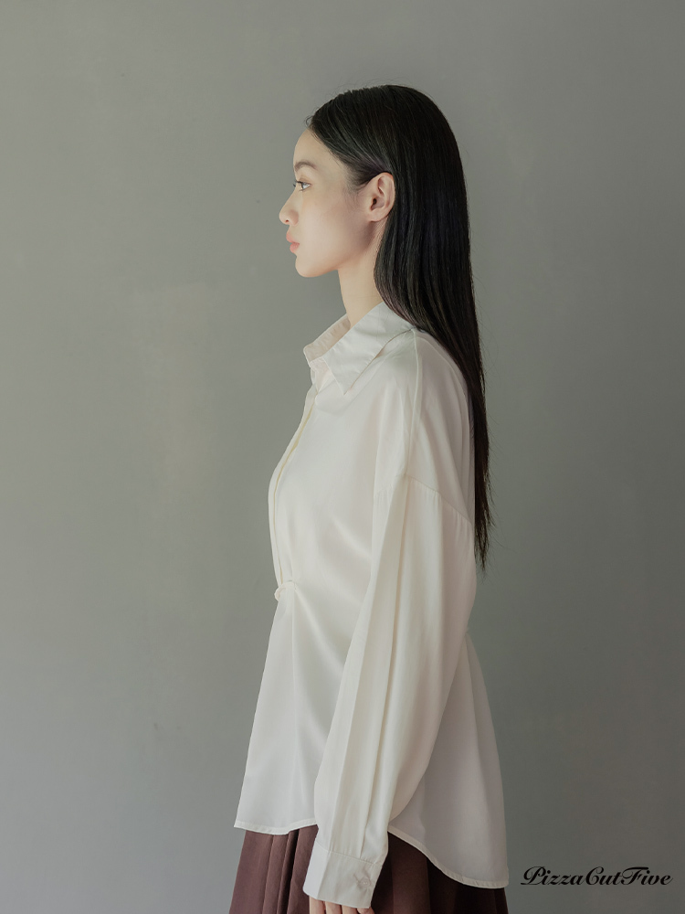 [兩件1580]輕鬆感綁帶長袖襯衫 PizzaCutFive PCF253401015